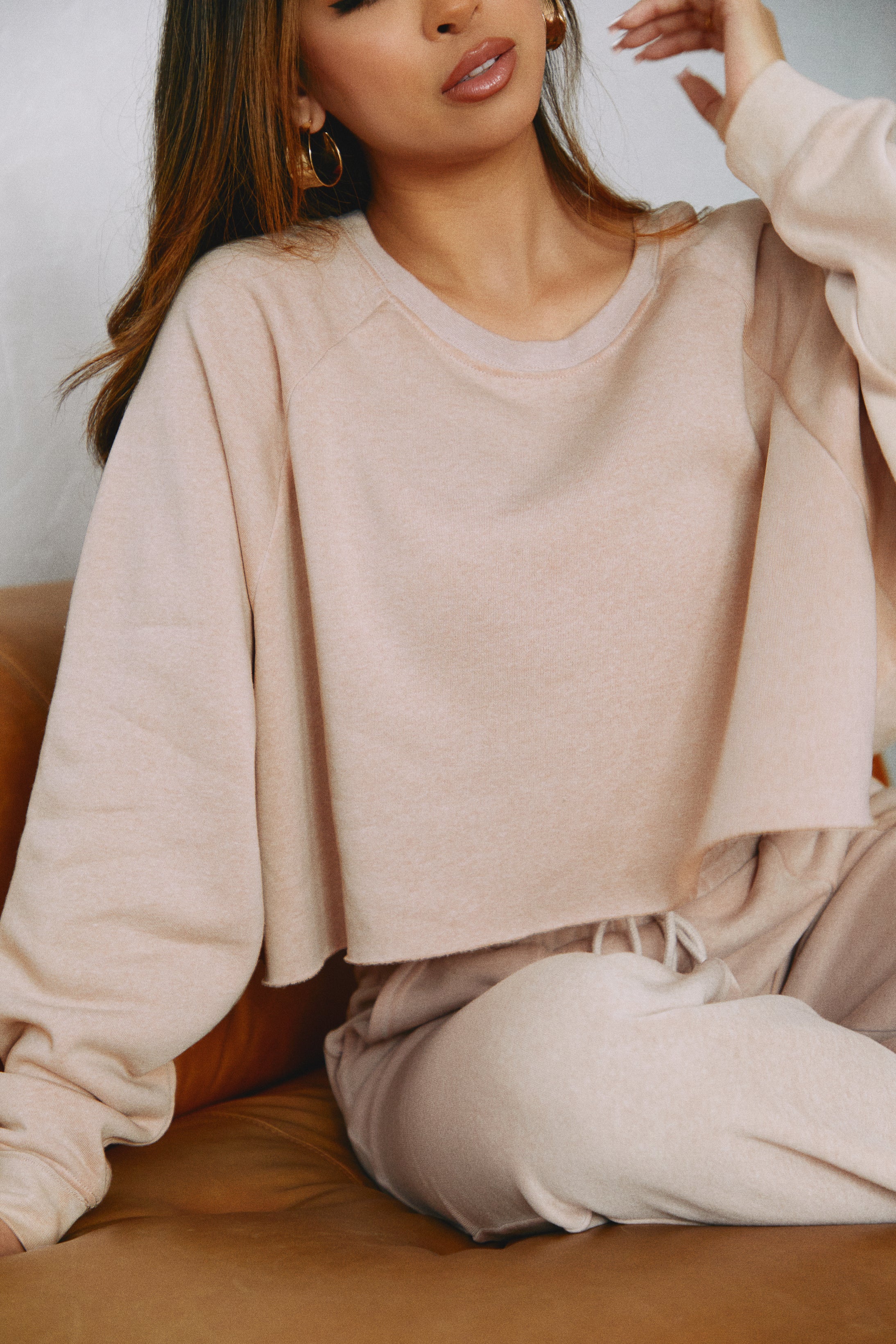 Cozy Moments Crop Sweater - Nude - Image 7