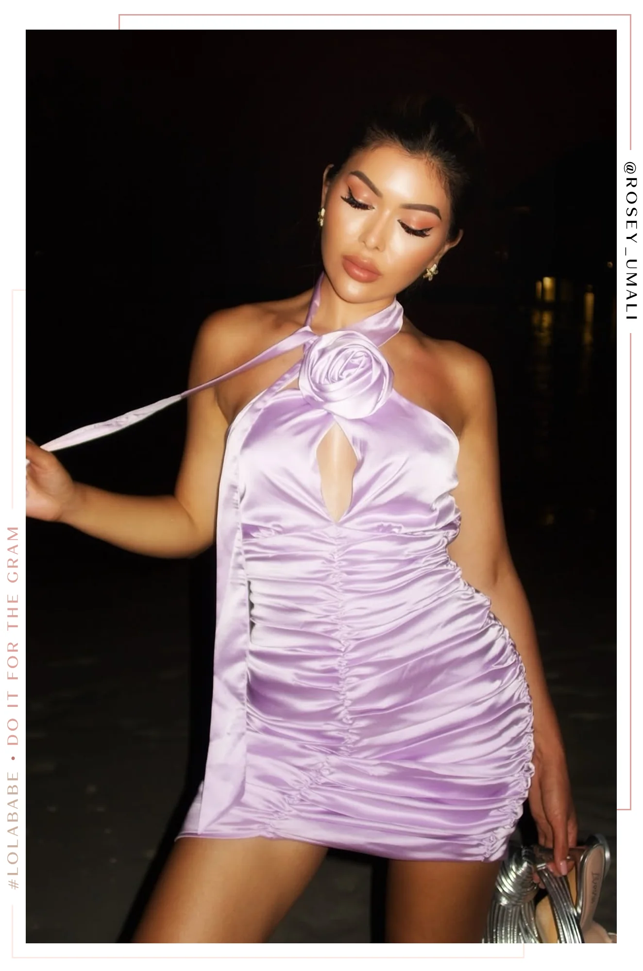Dance All Night Halter Neck Mini Dress - Lilac - Image 8