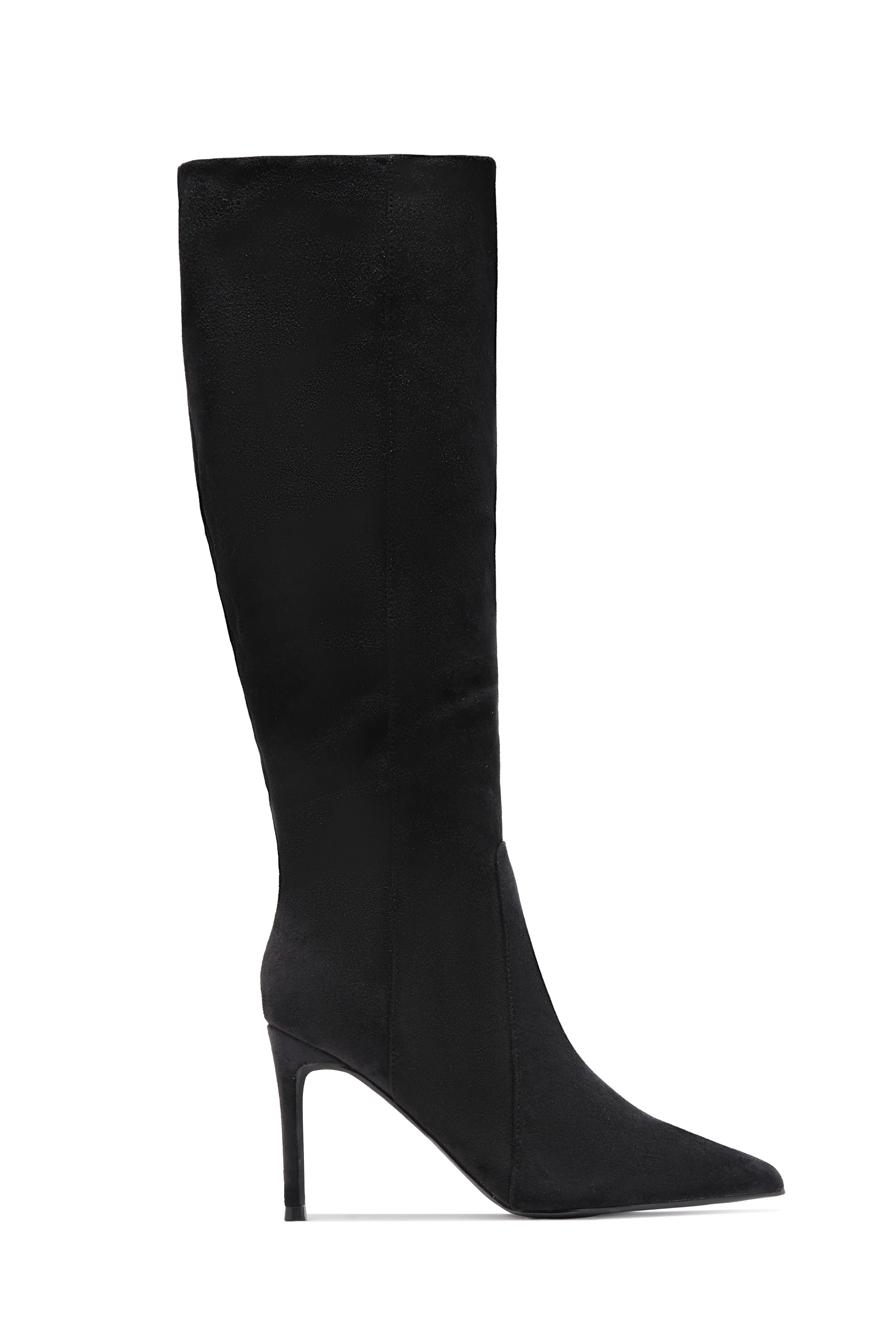 Daniella Below The Knee Heel Boots - Black - Image 5