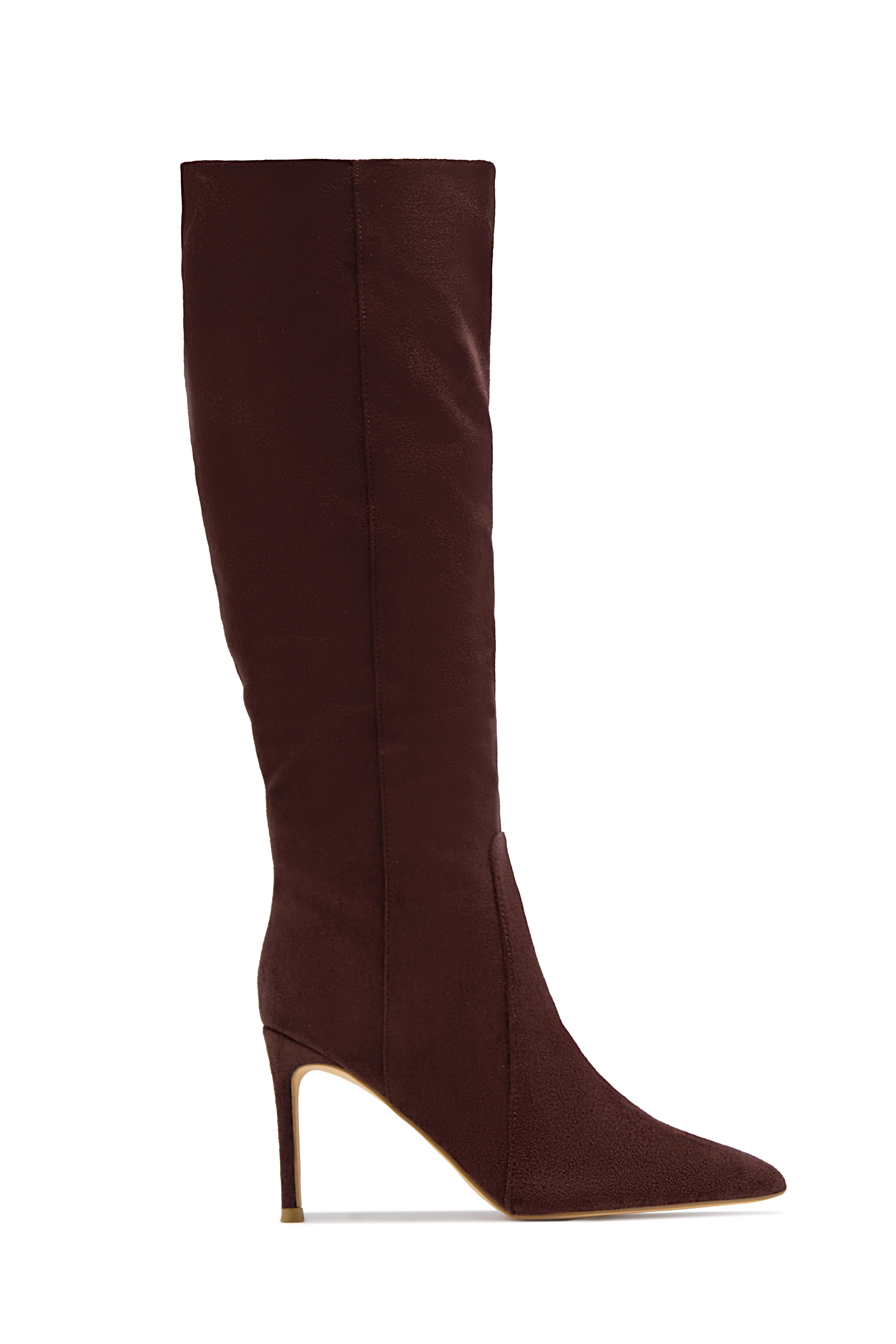 Daniella Below The Knee Heel Boots - Brown - Image 4