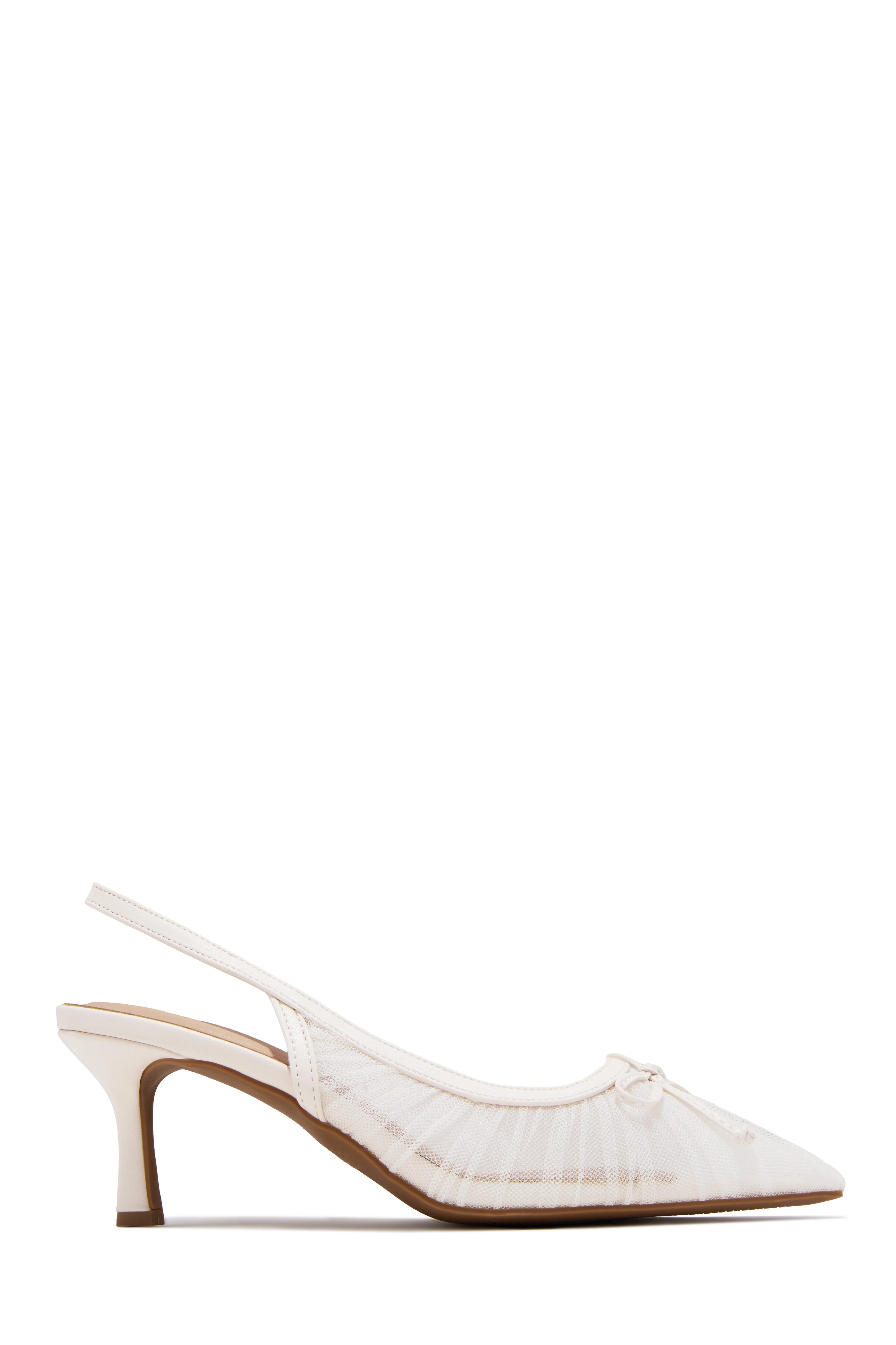 Daphne Slingback Mid Heel Pumps - Ivory - Image 3