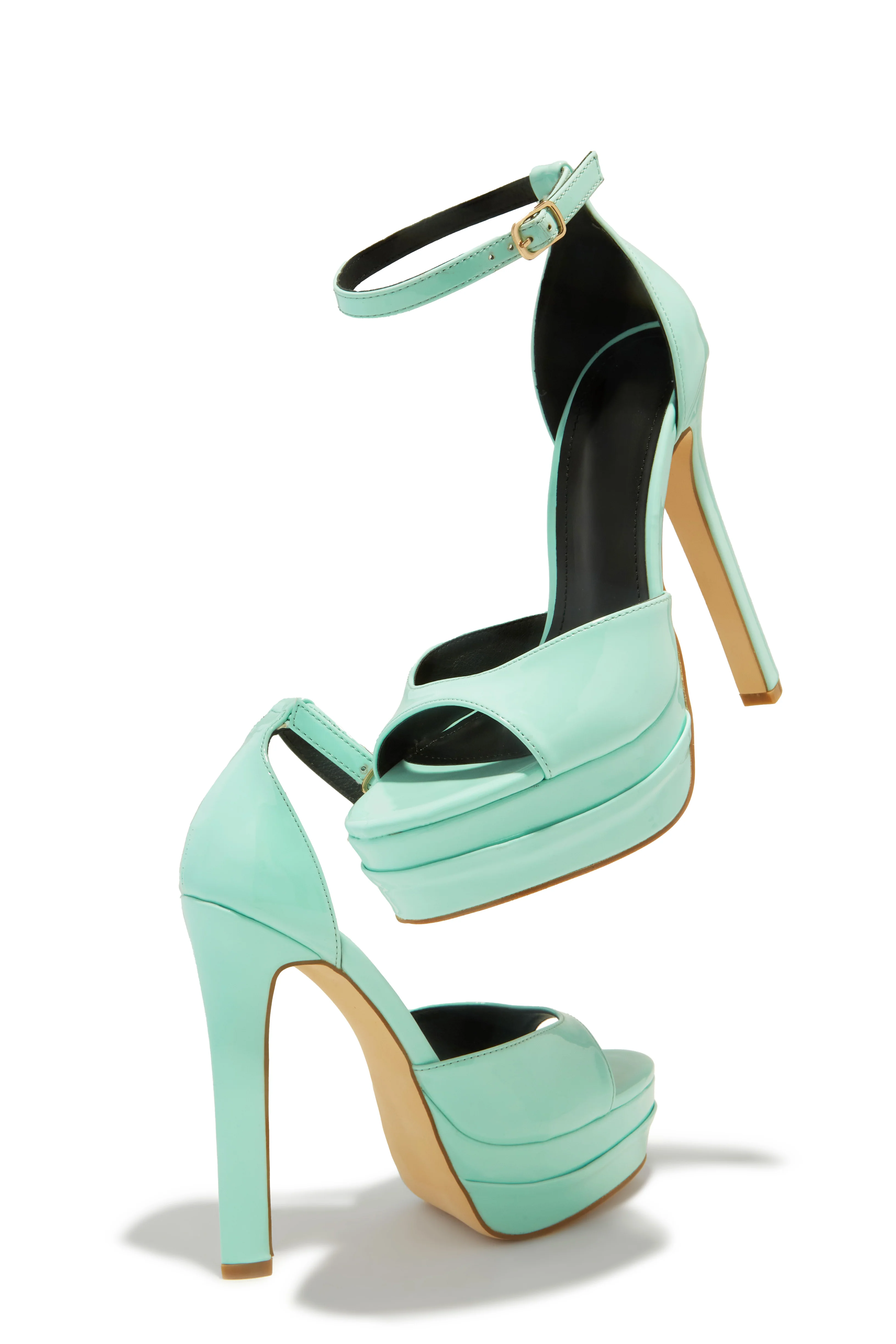 Delilah Platform High Heels - Teal - Image 2
