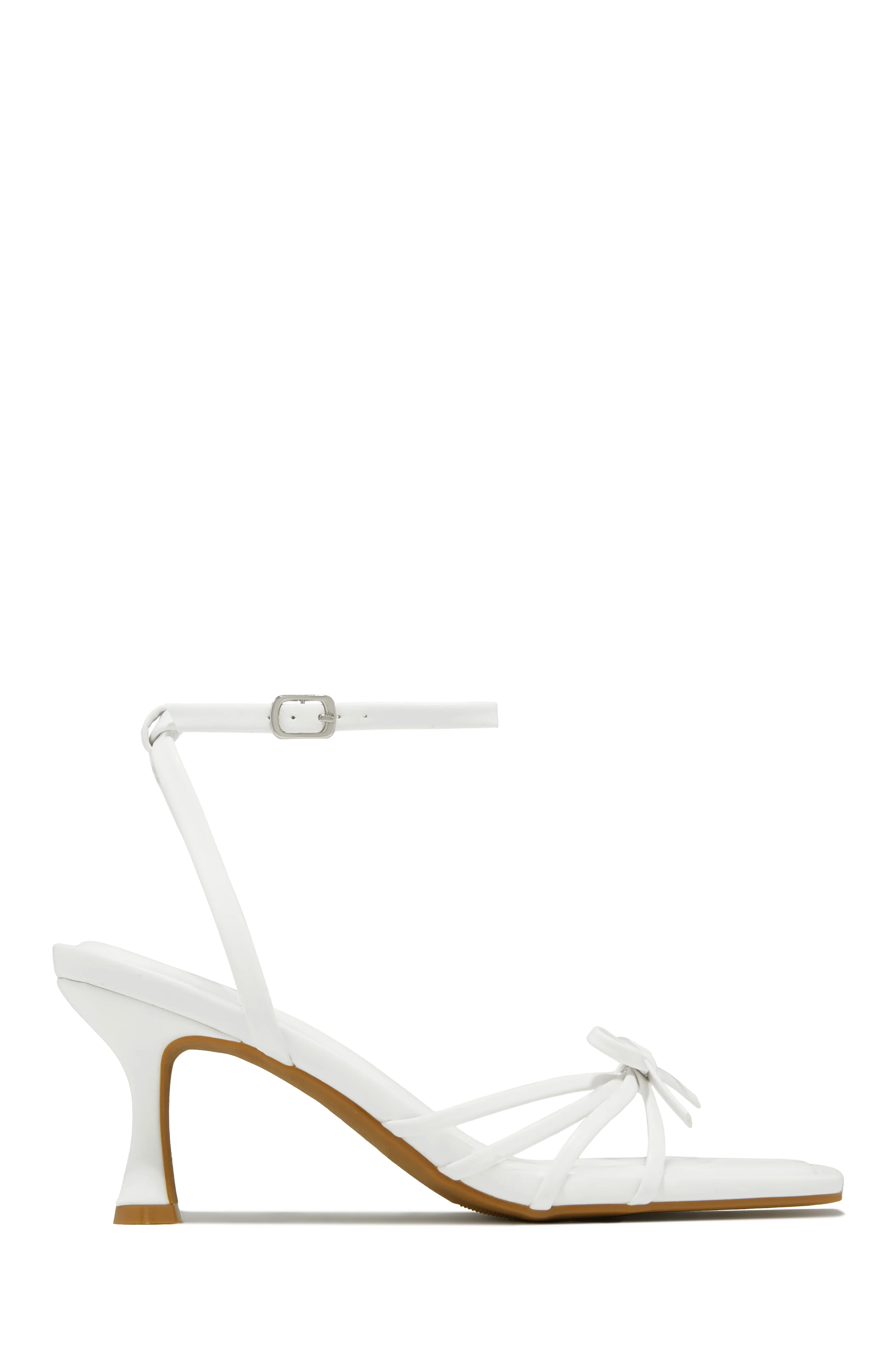 Denaya Ankle Strap Mid Heels - White - Image 7