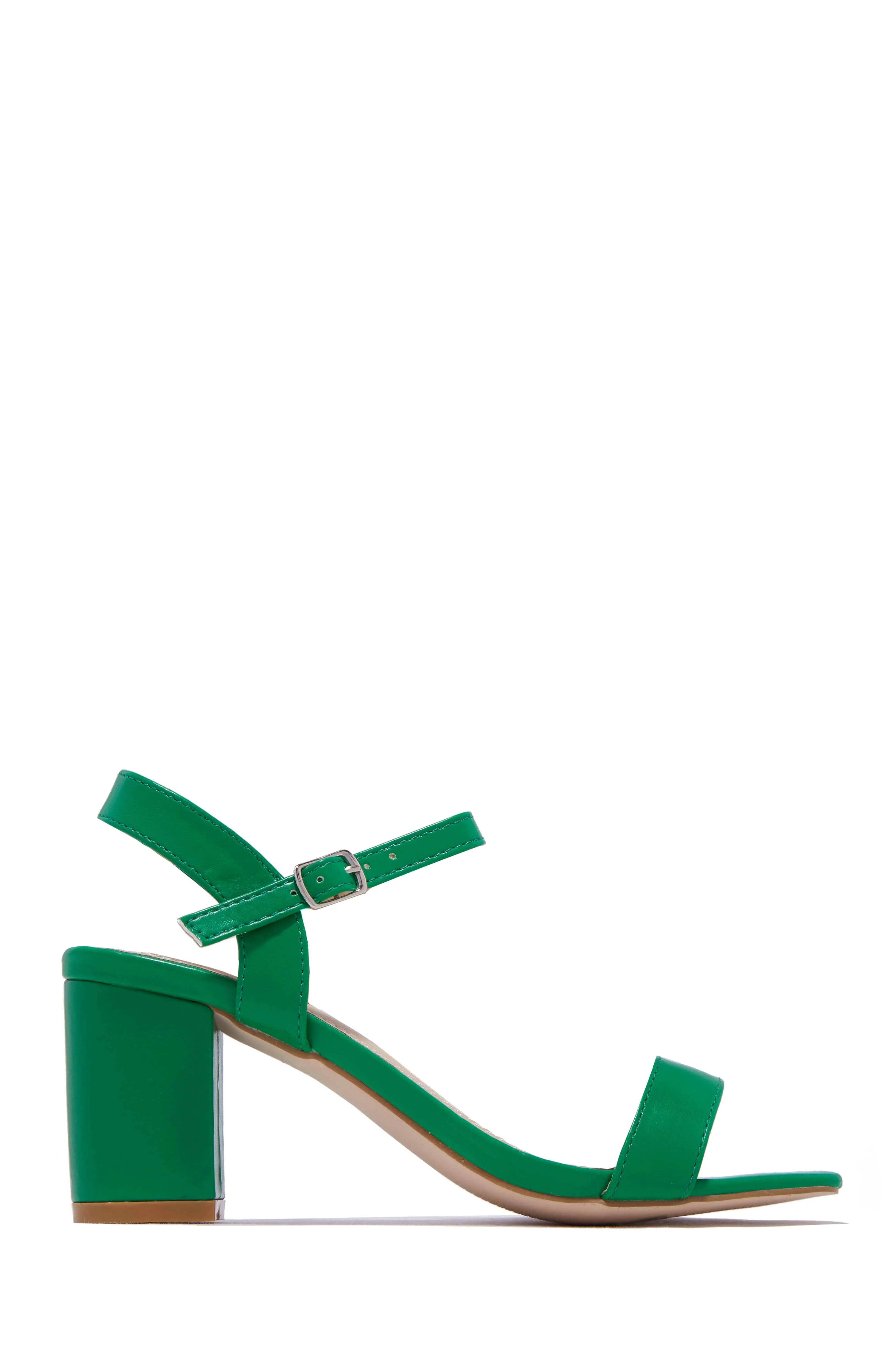 Deryna Ankle Strap Block Heels - Nude - Image 7