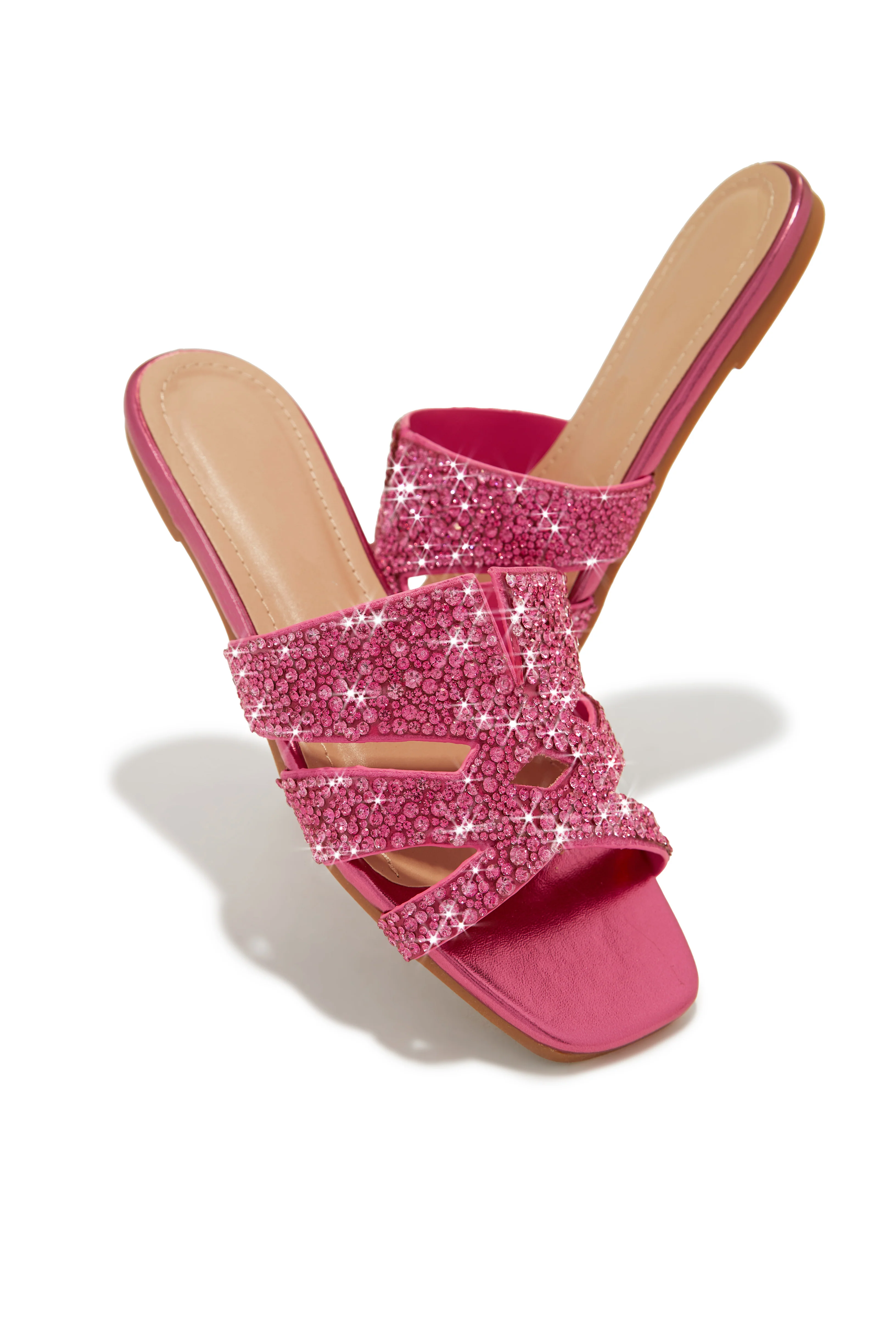 Destination Dreams Embellished Slip On Sandals - Pink - Image 4