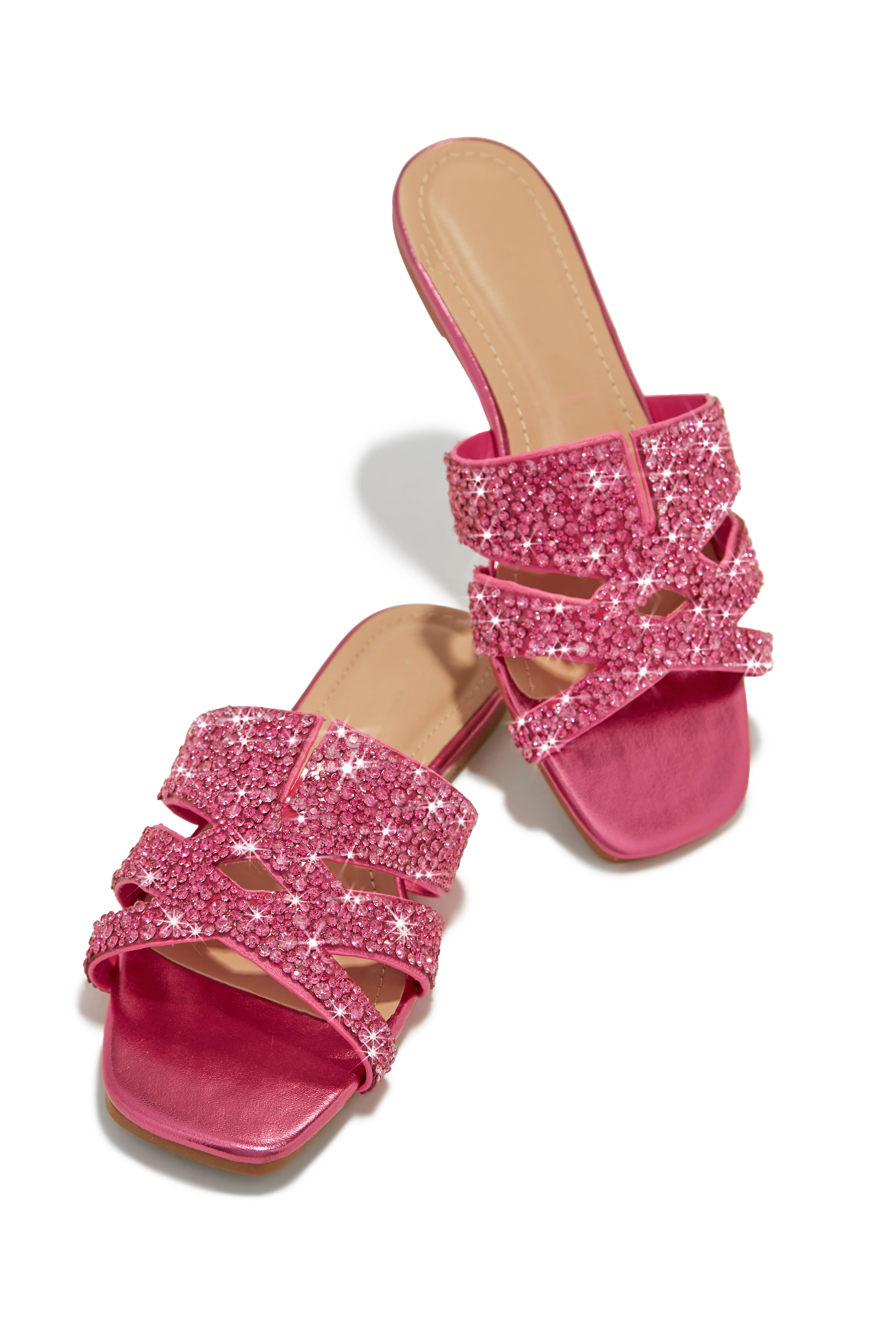 Destination Dreams Embellished Slip On Sandals - Rose Gold - Image 7