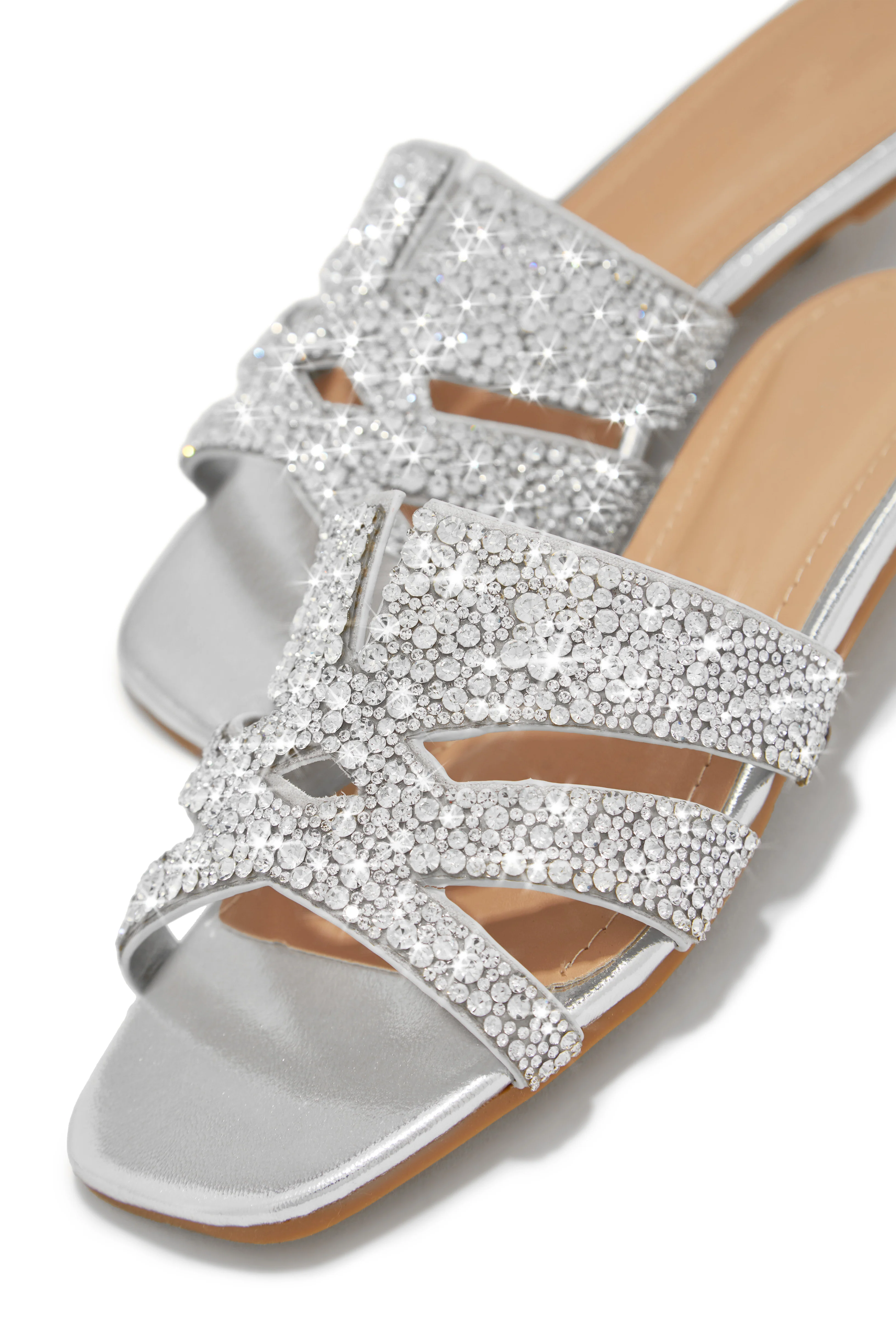 Destination Dreams Embellished Slip On Sandals - Silver - Image 6