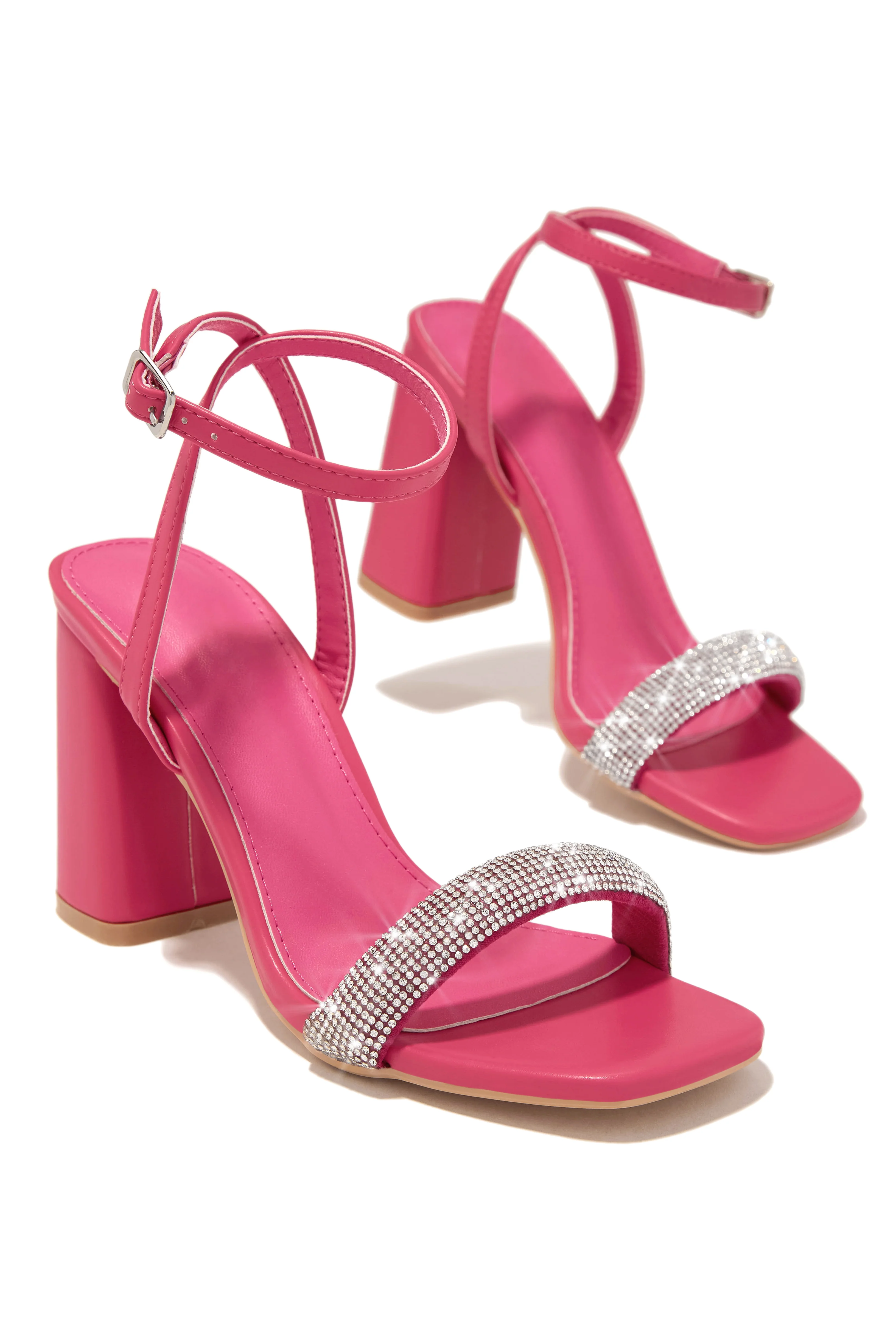 Devine Dreams Embellished Chunky Heels - Pink - Image 3