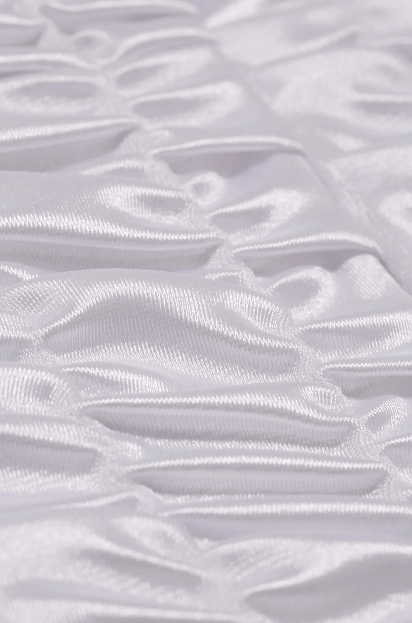 Deya Ruched Satin Gloves - White - Image 5