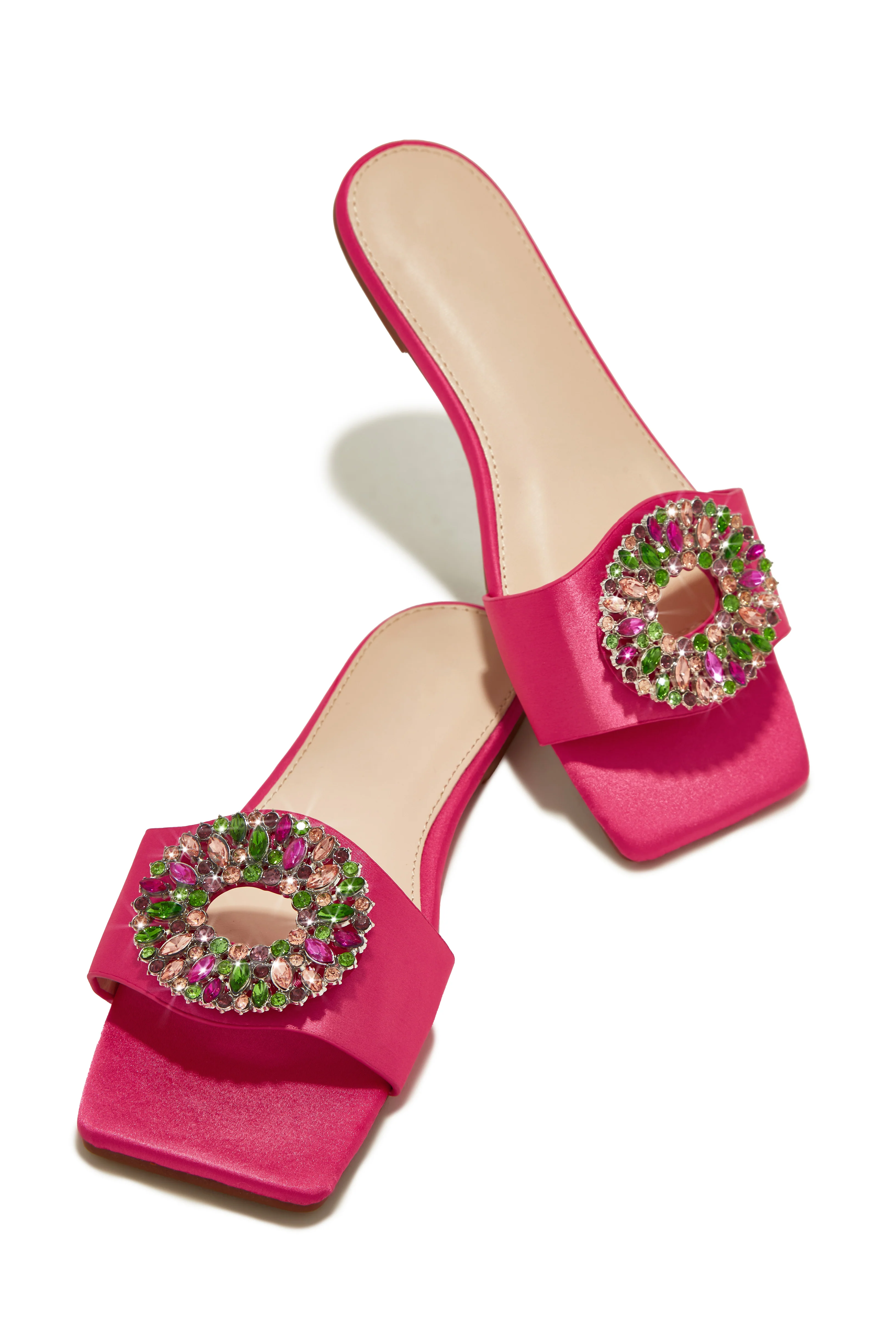 Dolce Summer Embellished Slip On Sandals - Pink - Image 6