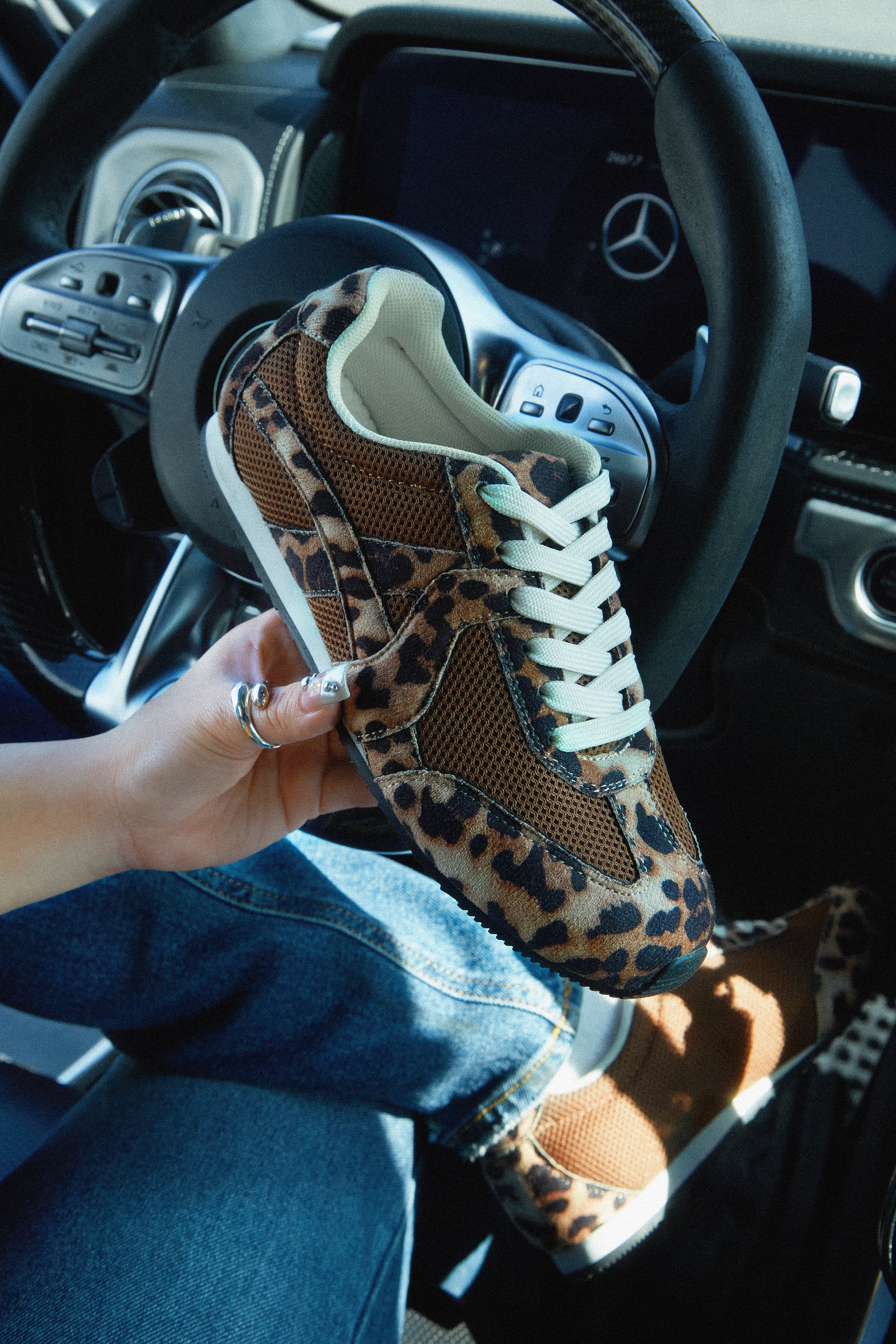 Downtown Stroll Lace Up Sneakers - Leopard - Image 4