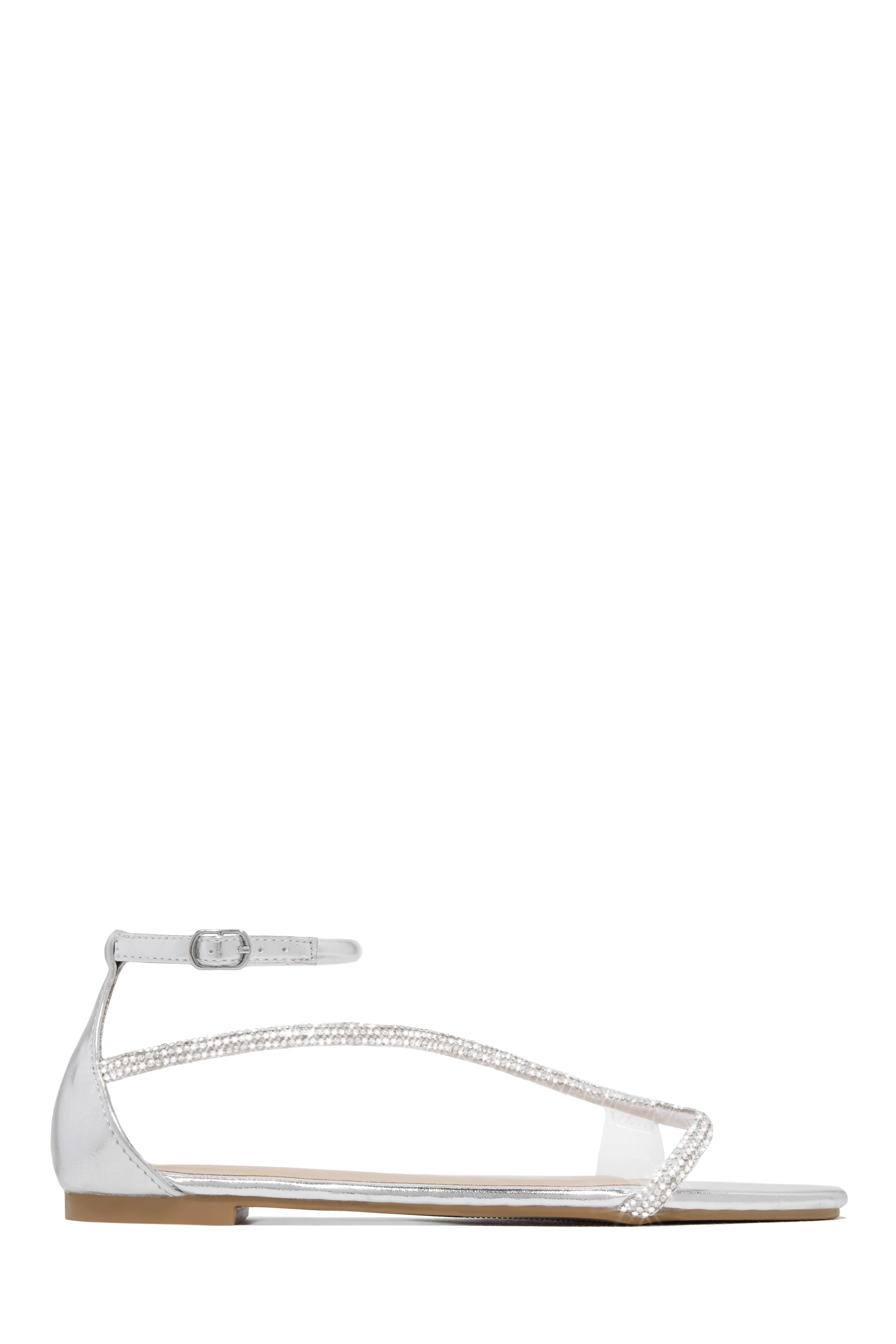 Dream Vacation Embellished Ankle Strap Sandals - Silver - Image 8