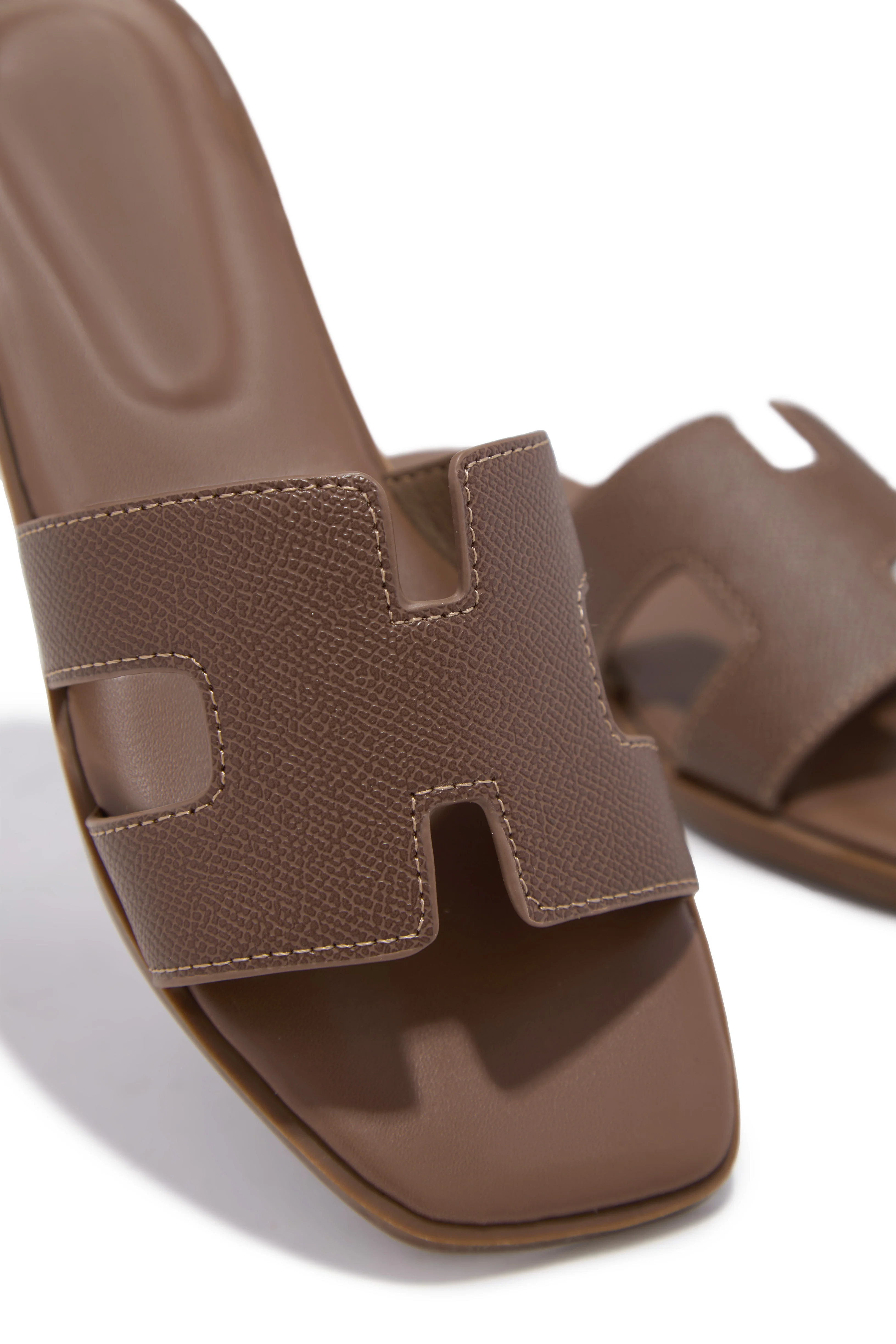 Elara Slip On Sandals - Brown - Image 3
