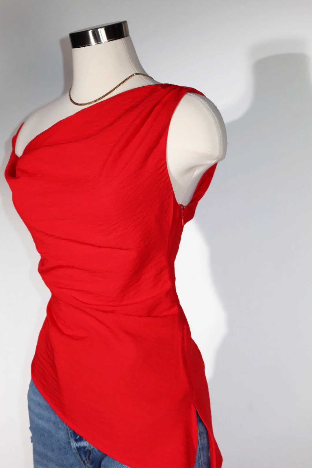 Eleina Asymmetric Top - Red - Image 4
