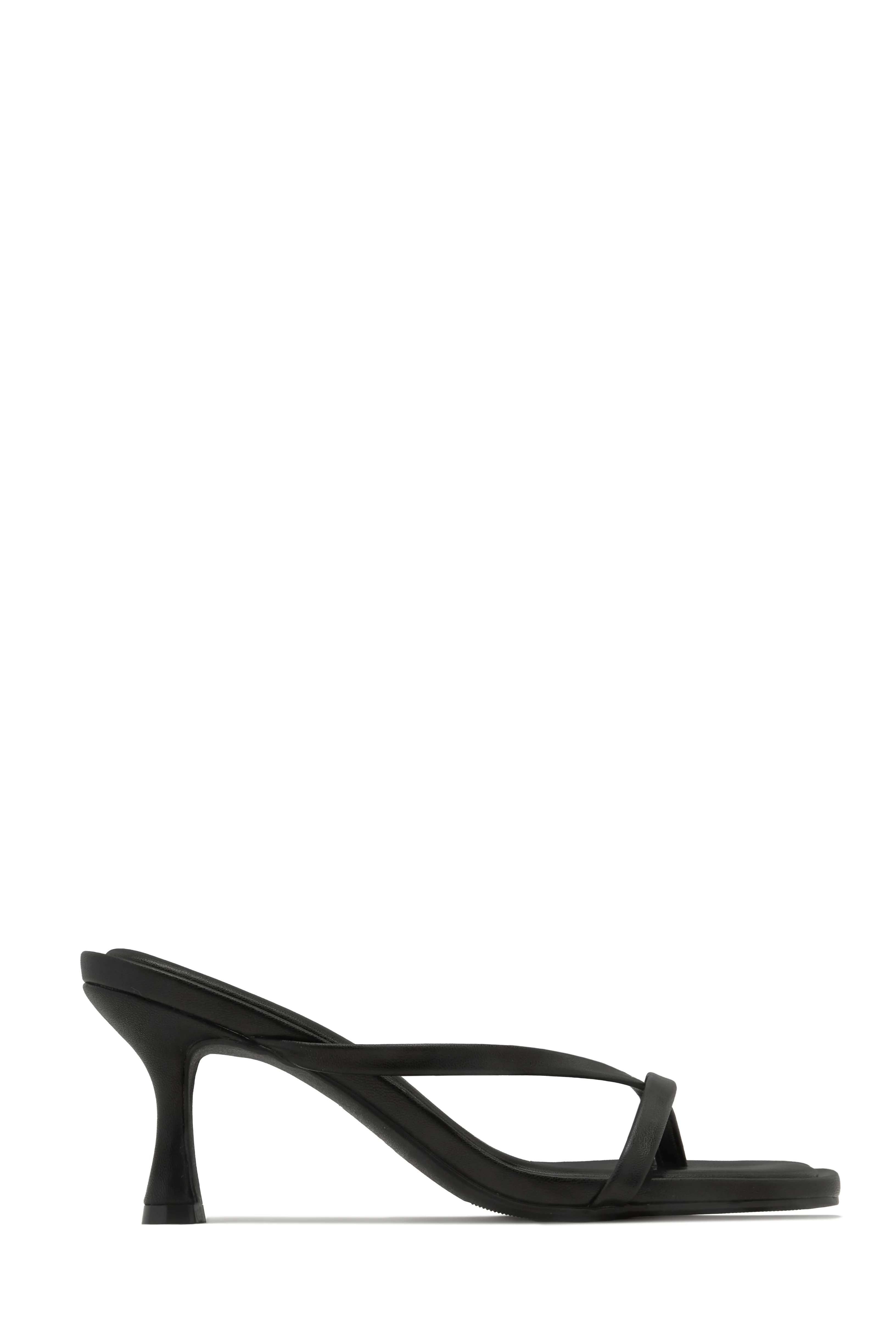 Elena Mid Heel Mules - Black - Image 6