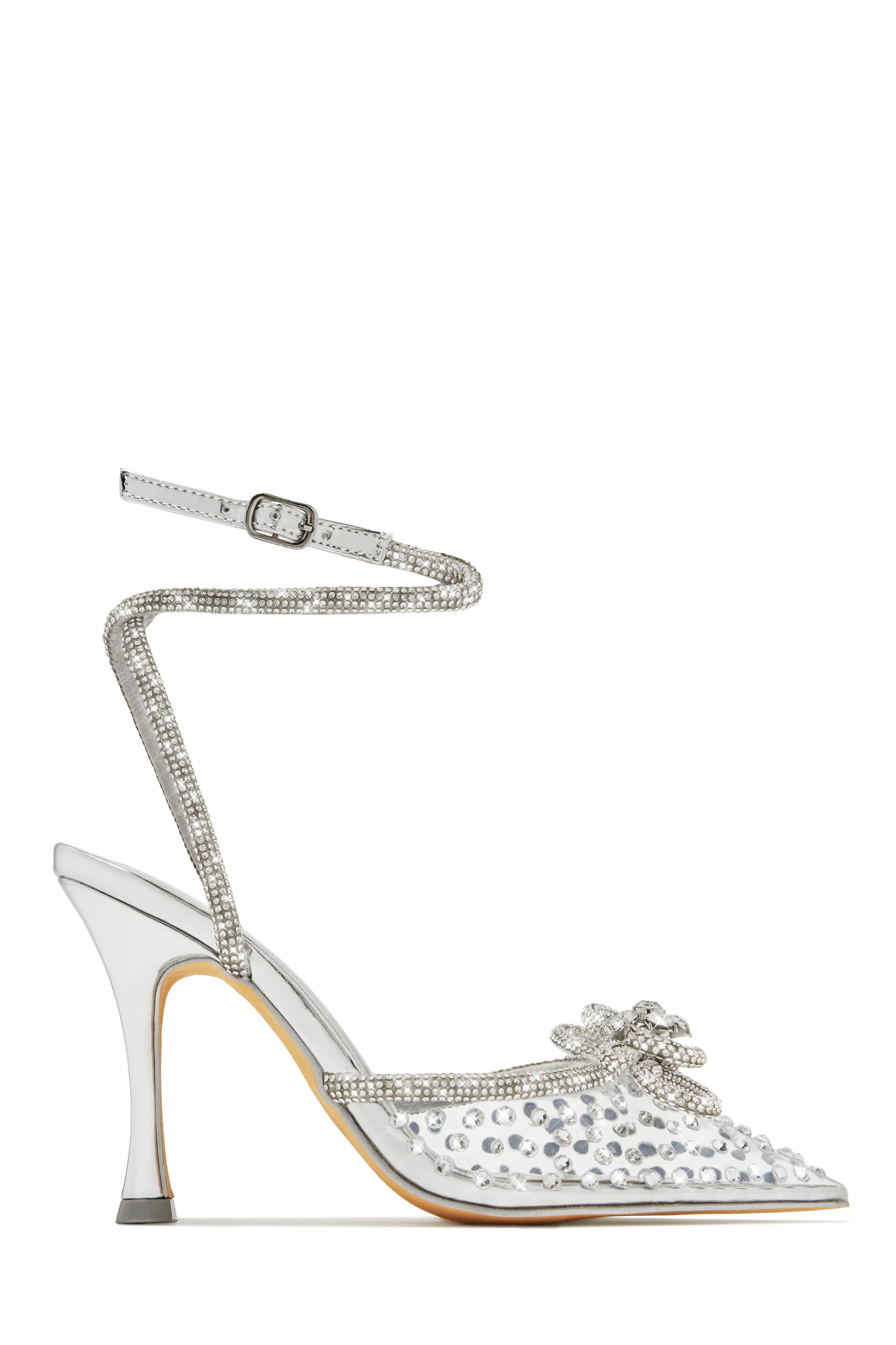 Elina Embellished Ankle Strap Pumps - Silver - Image 7