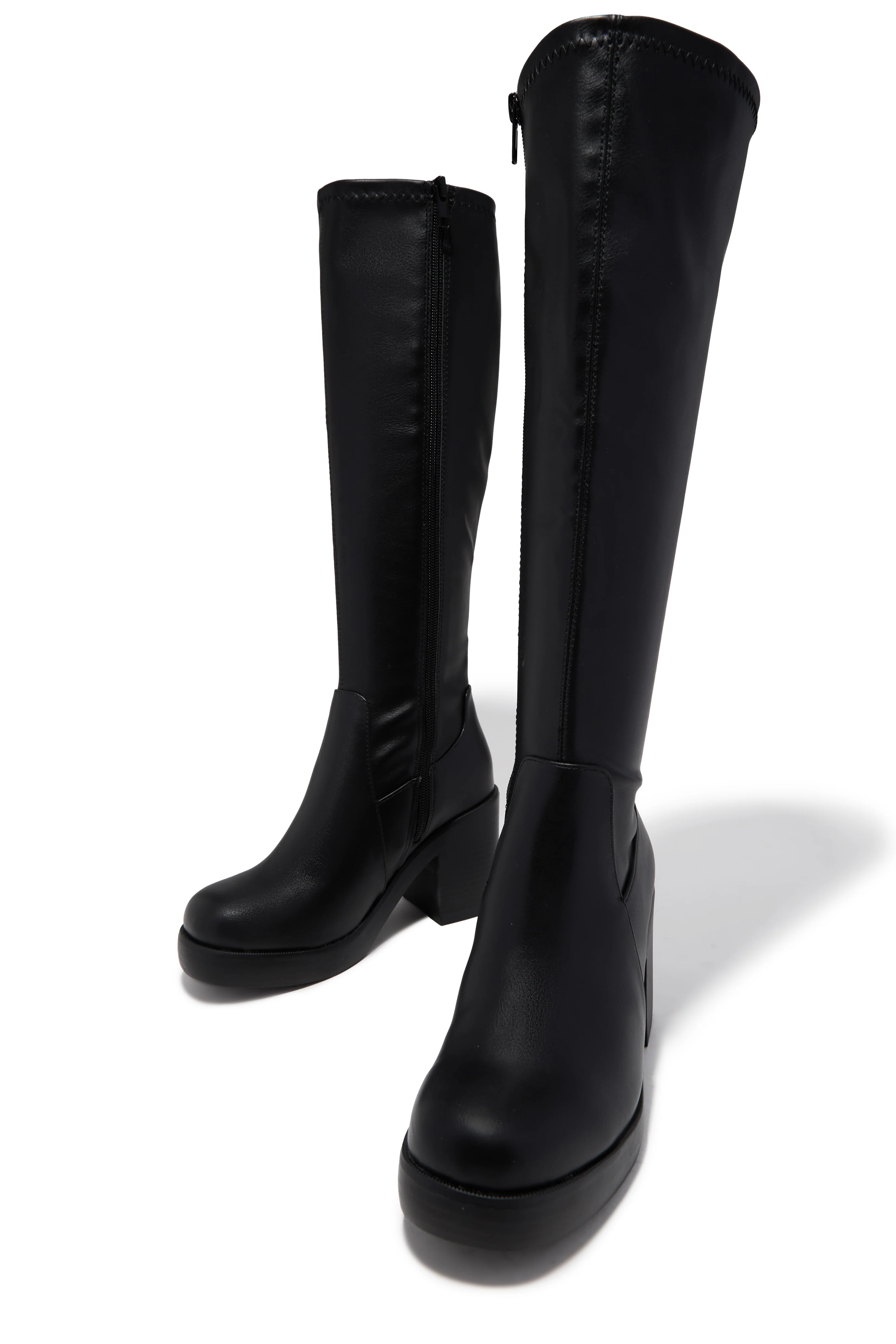 Ellane Block Heel Platform Boots - Black - Image 3