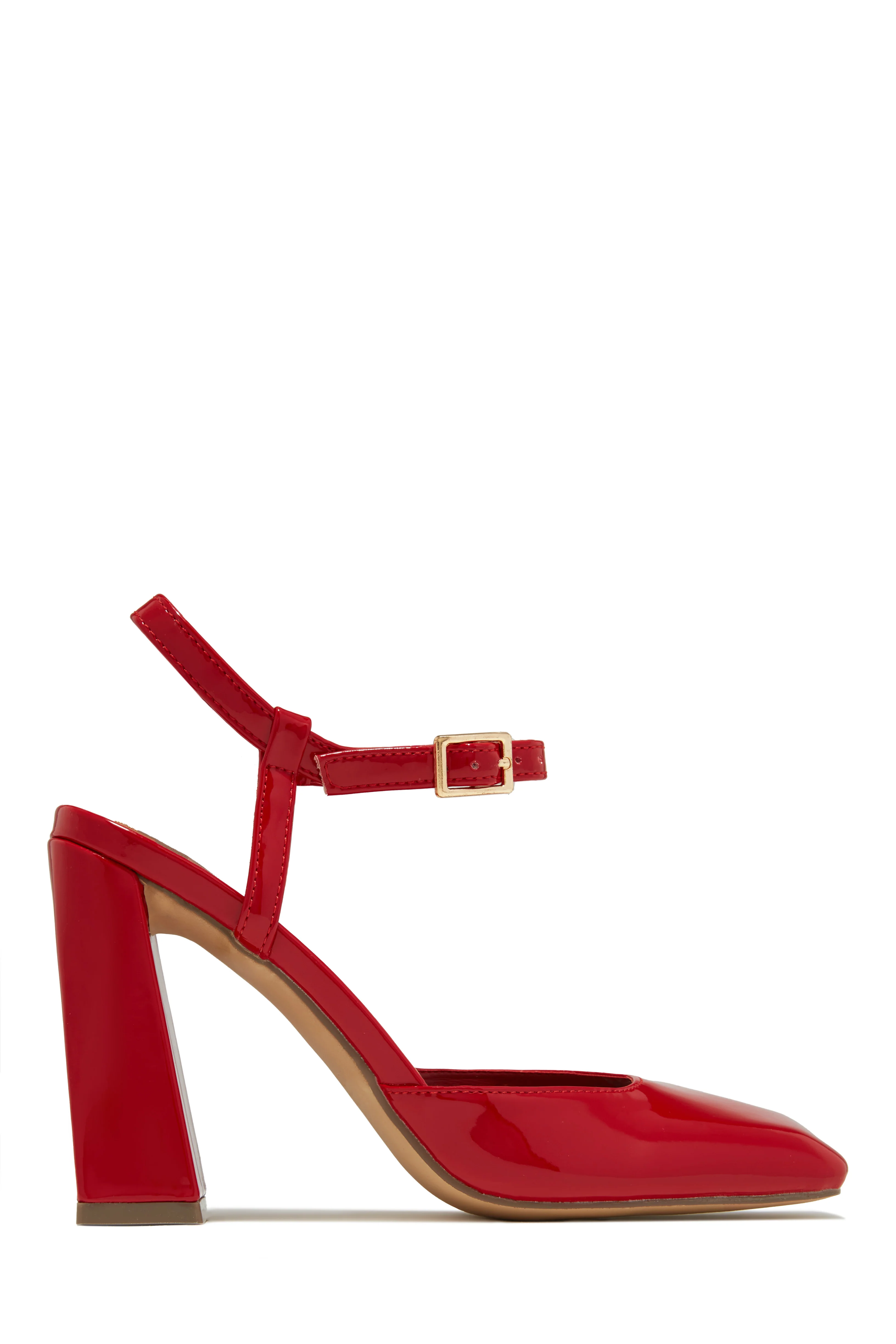 Elle Square Toe Block Heels - Silver - Image 7