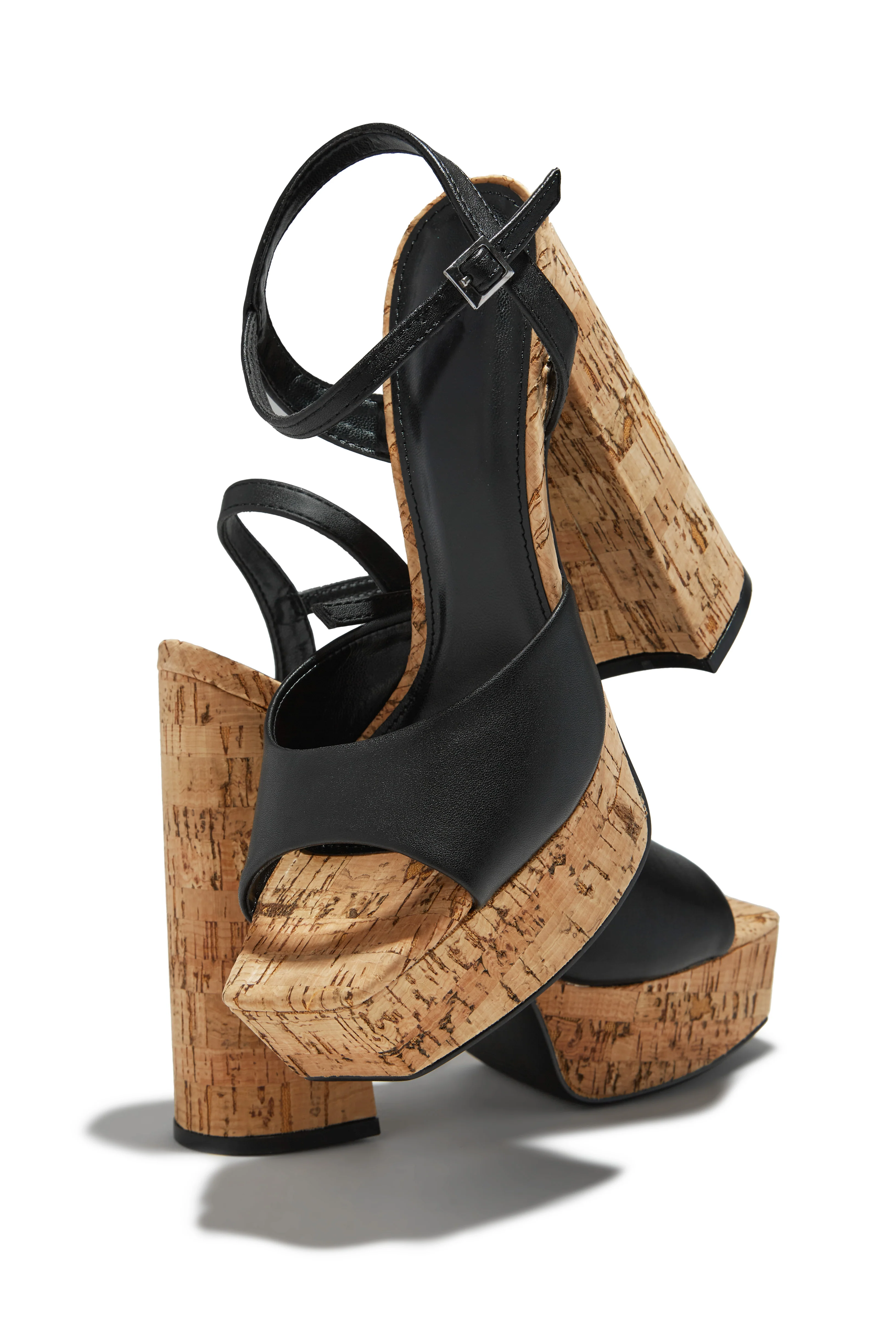 Elyna Platform Block Heels - Black - Image 2