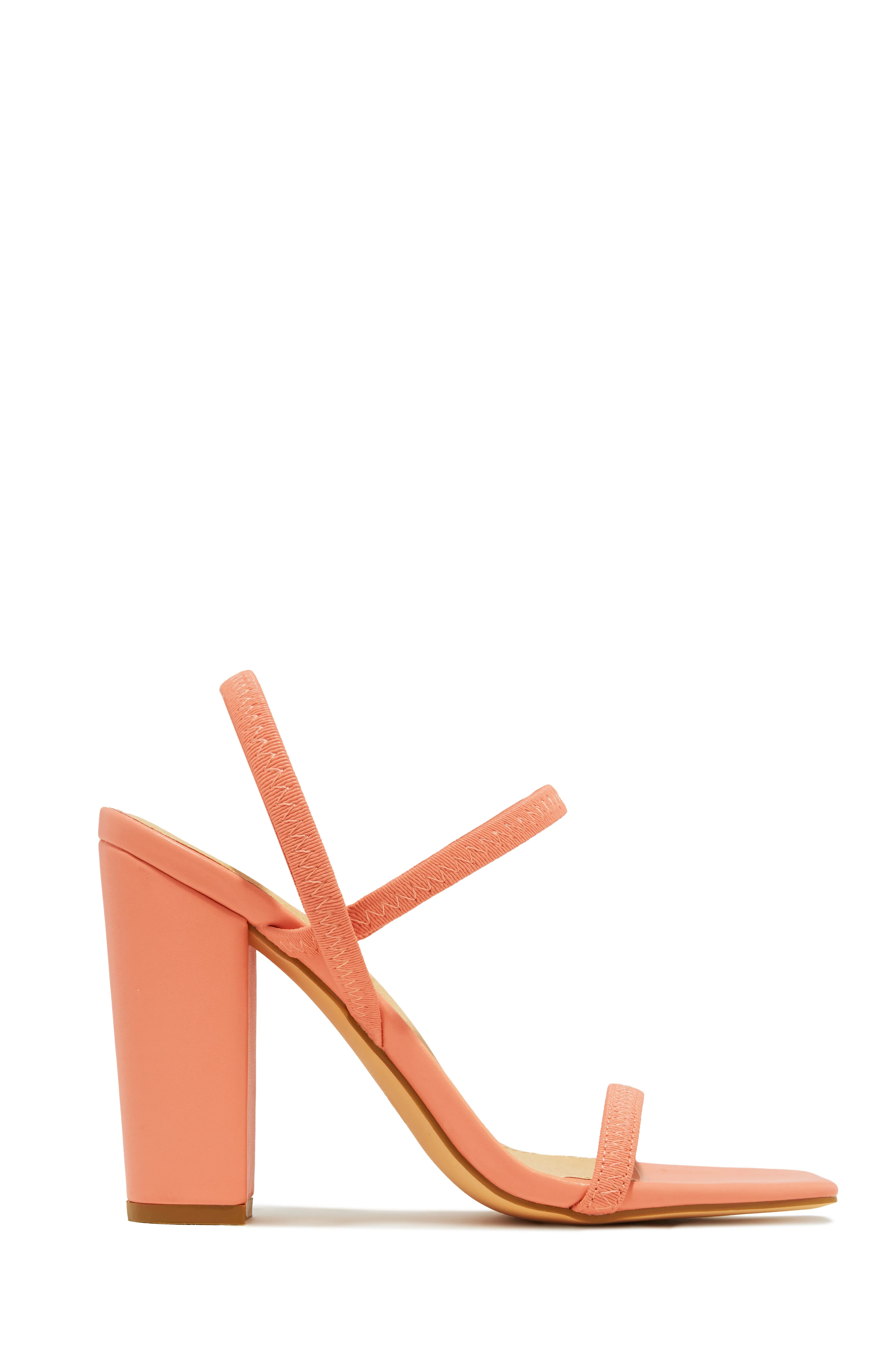 Emerie Slingback Block High Heels - Coral - Image 5