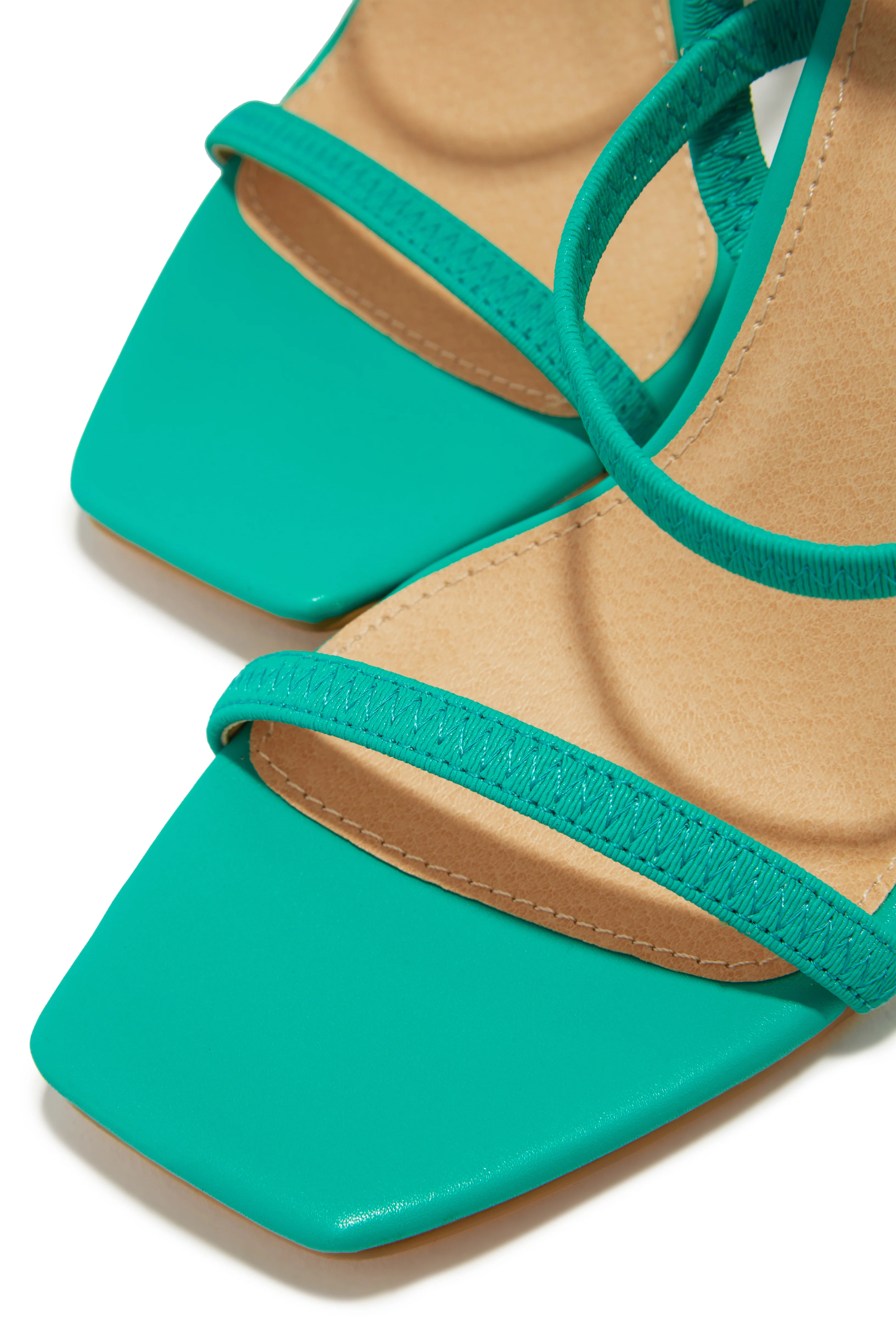Emerie Slingback Block High Heels - Teal - Image 4