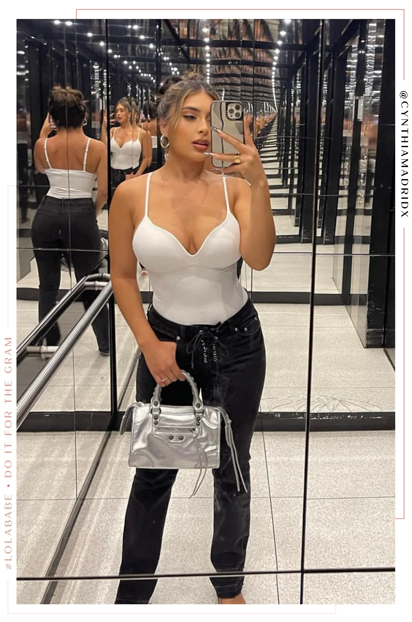 Natalie Crossbody Shoulder Bag - Silver - Image 8