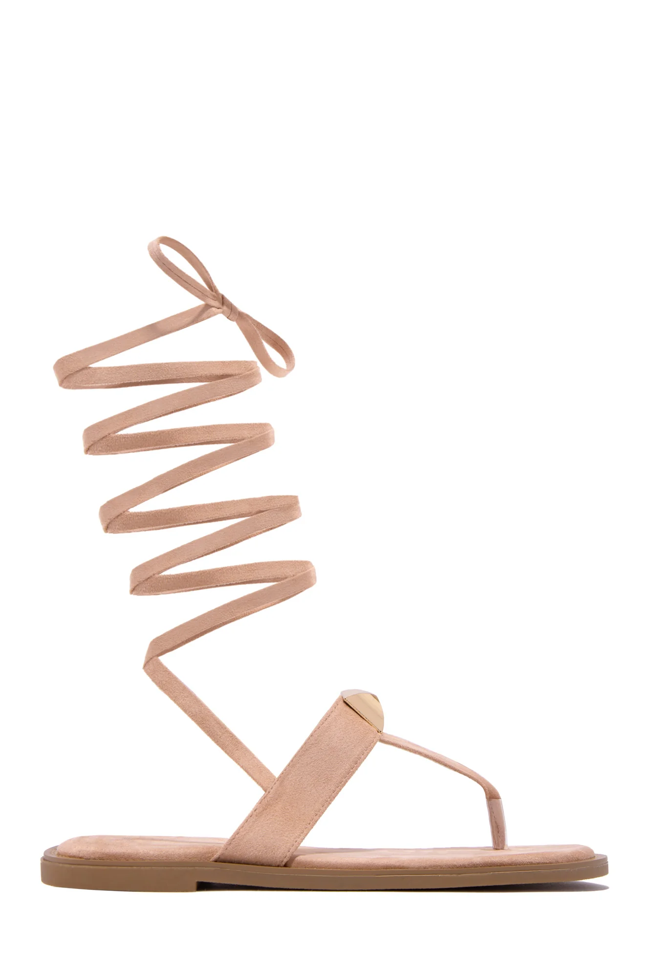 Endless Paradise Lace Up Sandals - Nude - Image 4