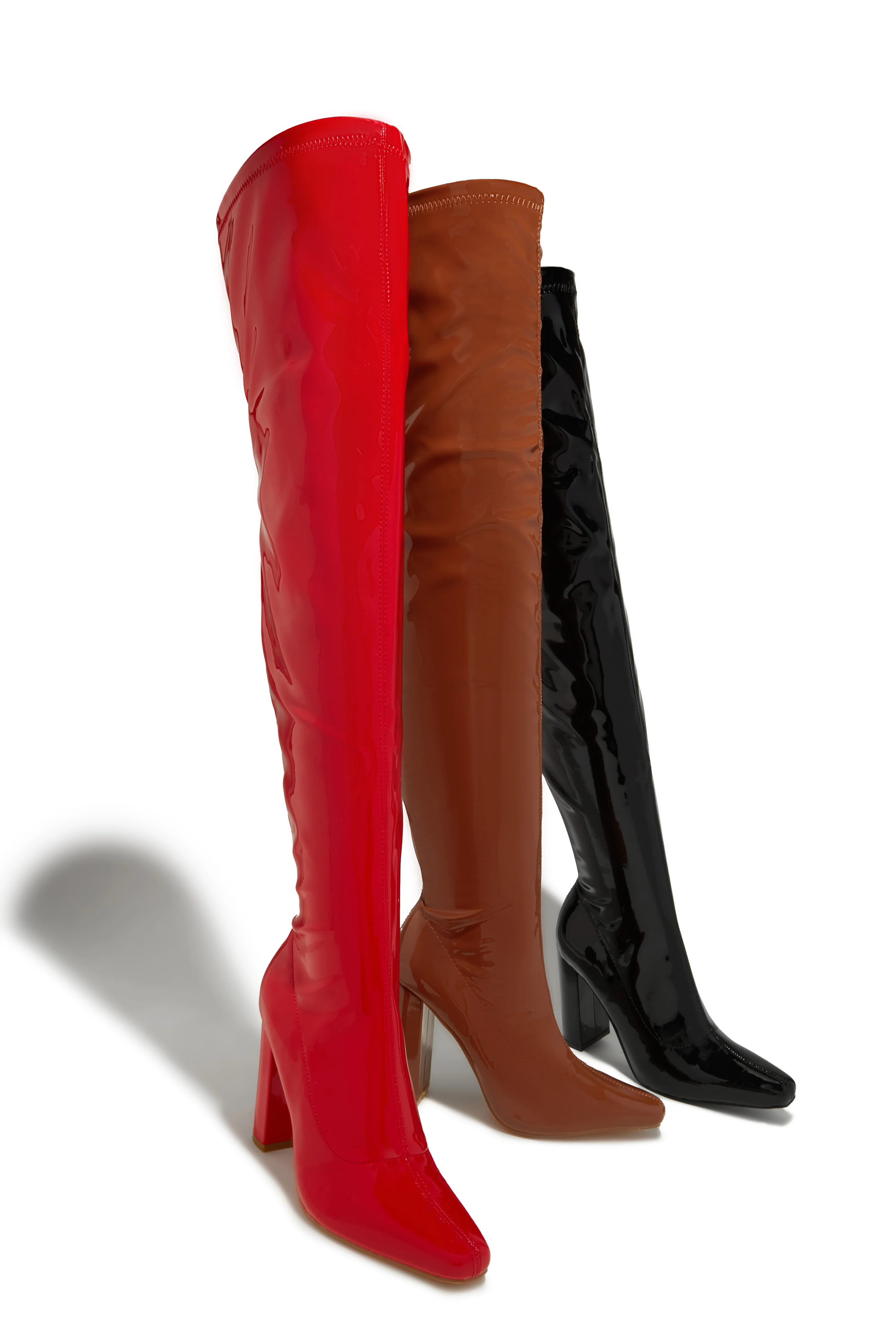 Ericka Block Heel Over The Knee Boots - Black - Image 11