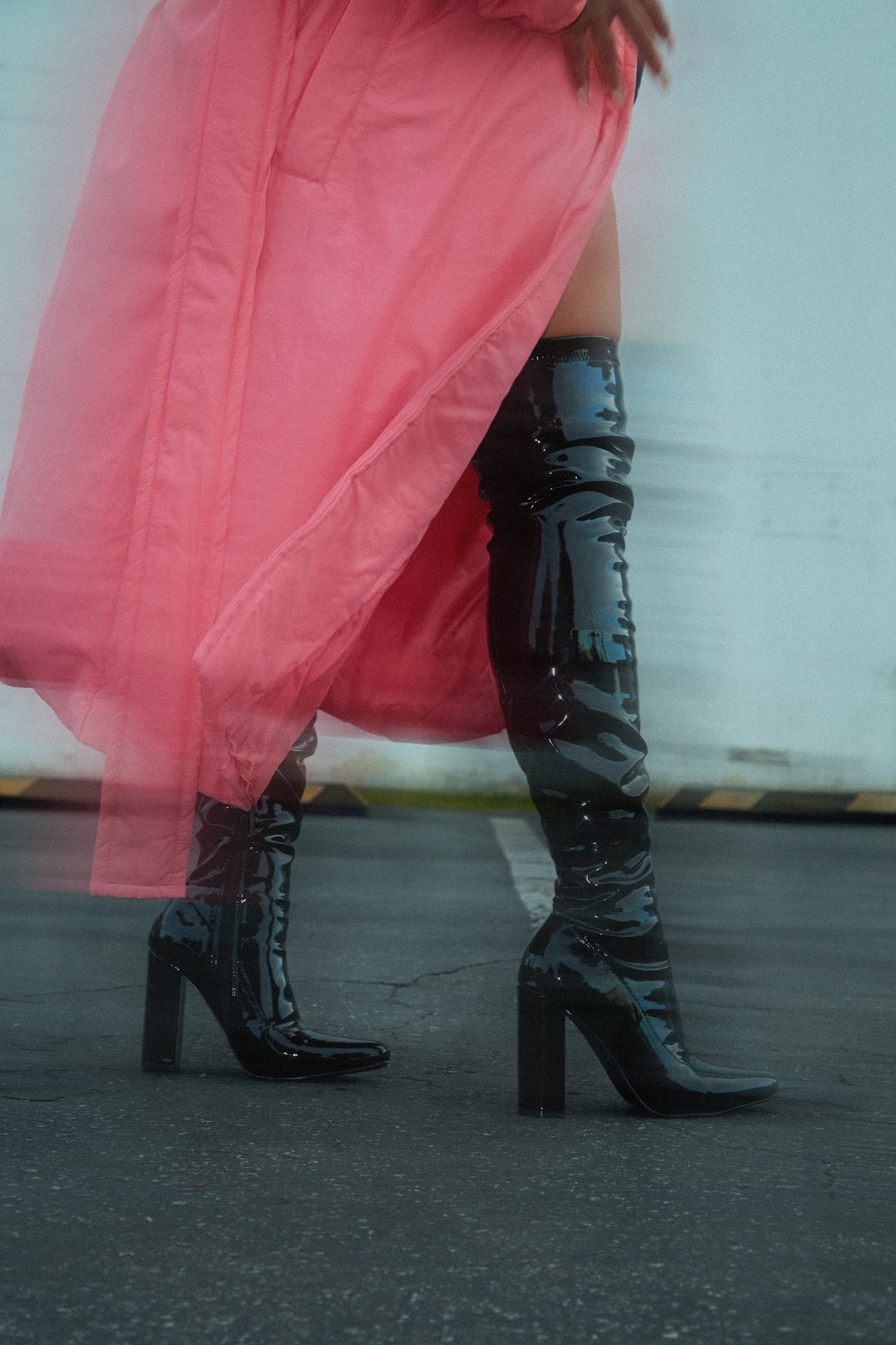 Ericka Block Heel Over The Knee Boots - Black - Image 12