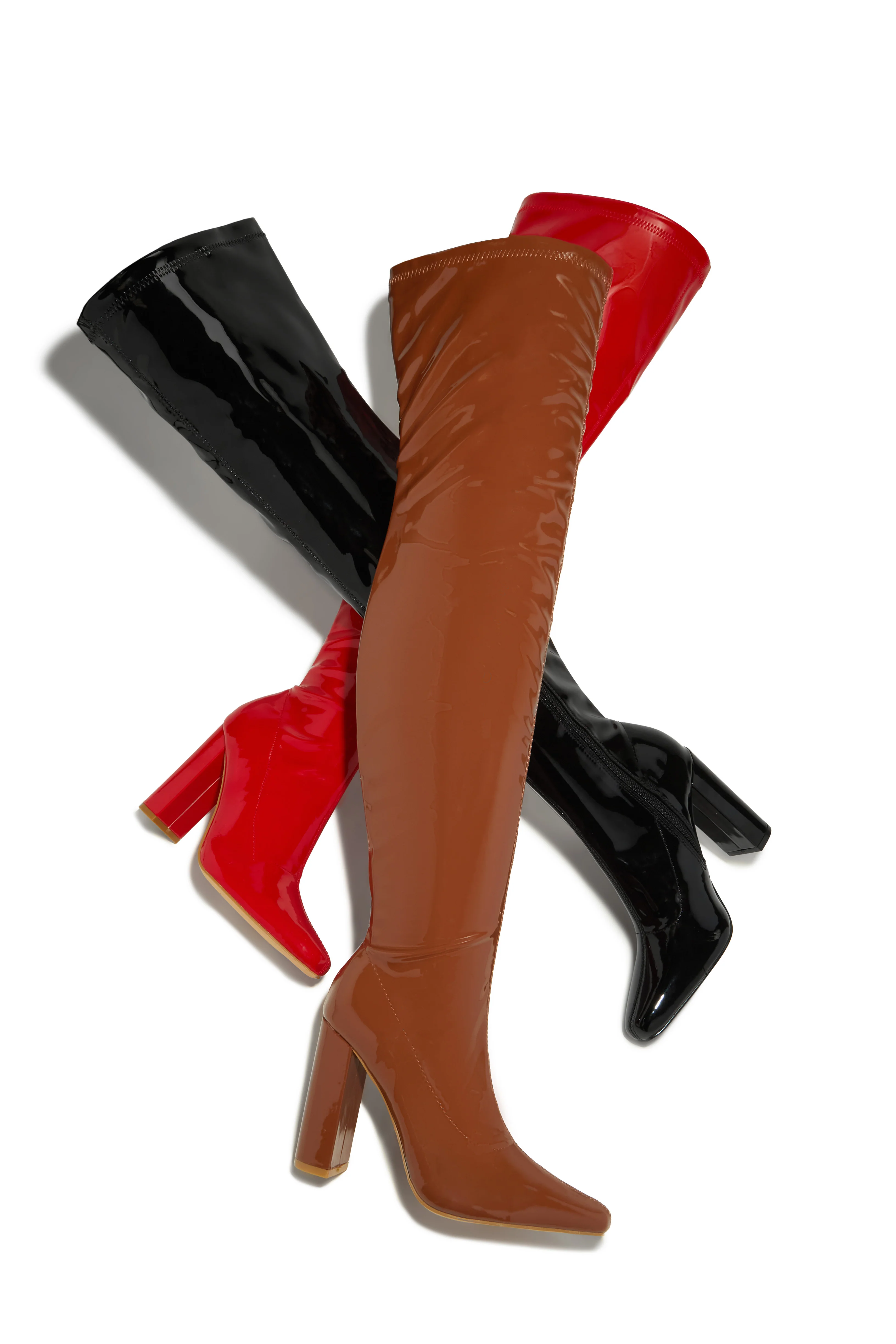 Ericka Block Heel Over The Knee Boots - Black - Image 13