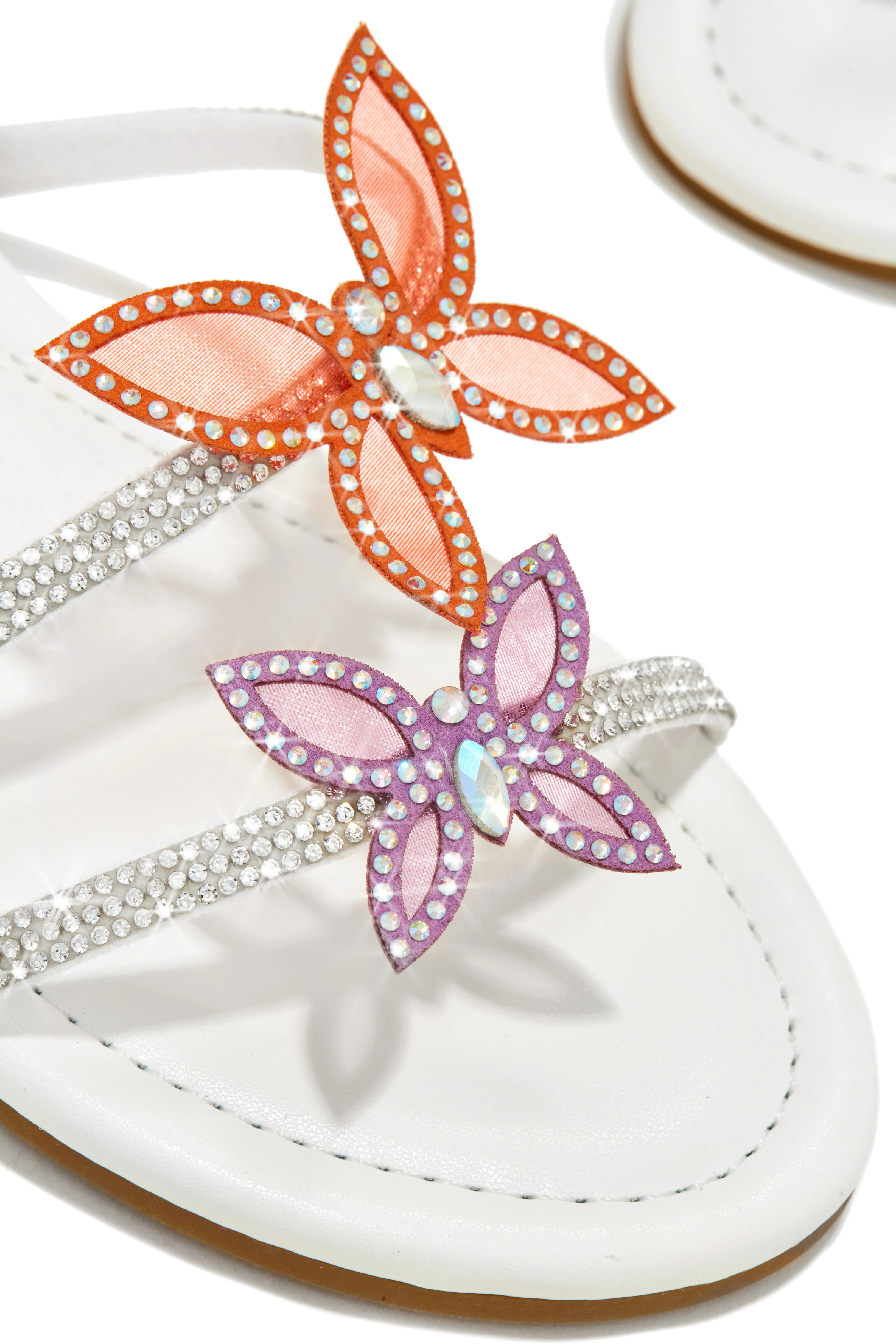Fantasy Embellished Around The Ankle Coil Sandals - White - Image 4