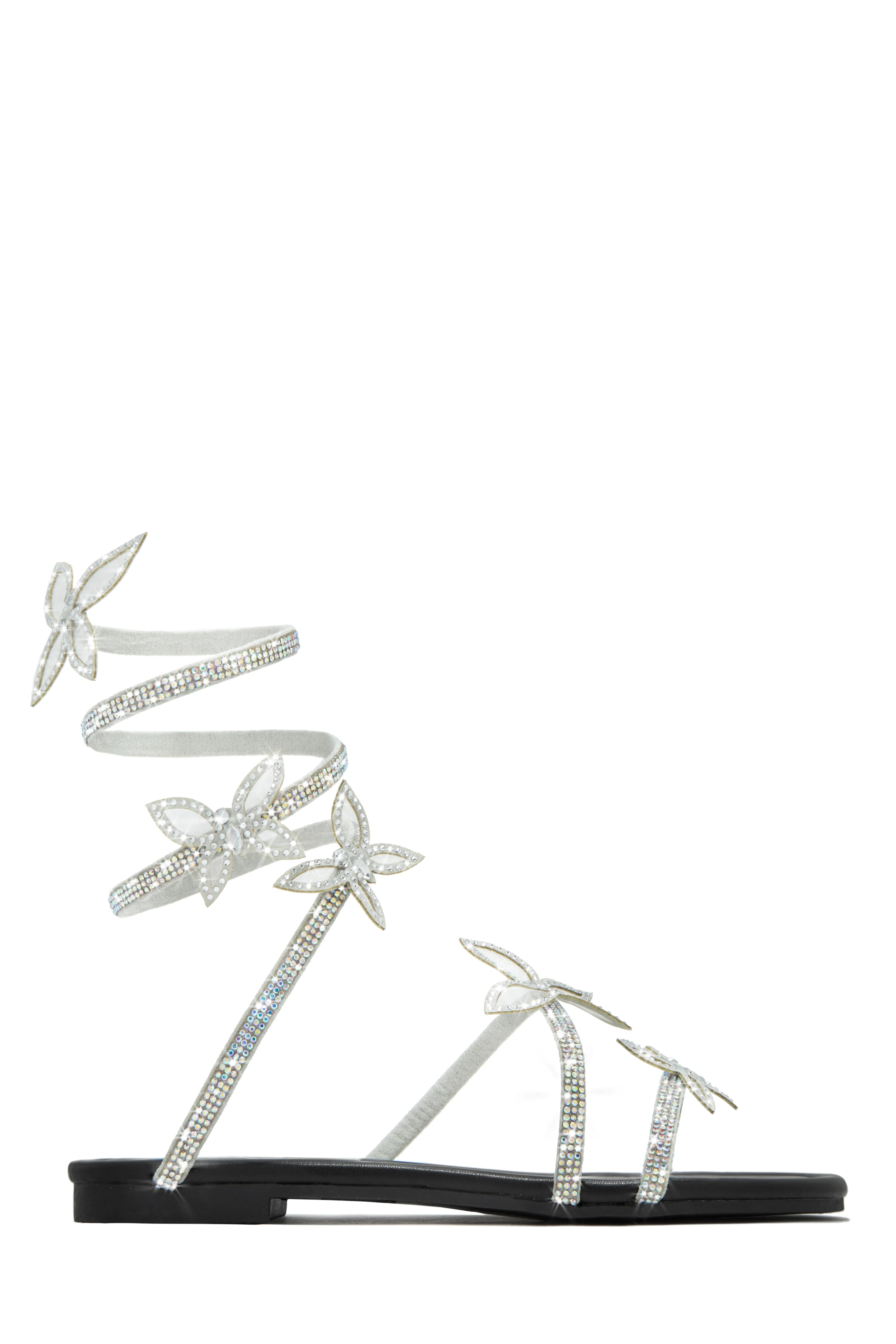 Fantasy Embellished Around The Ankle Coil Sandals - White - Image 6