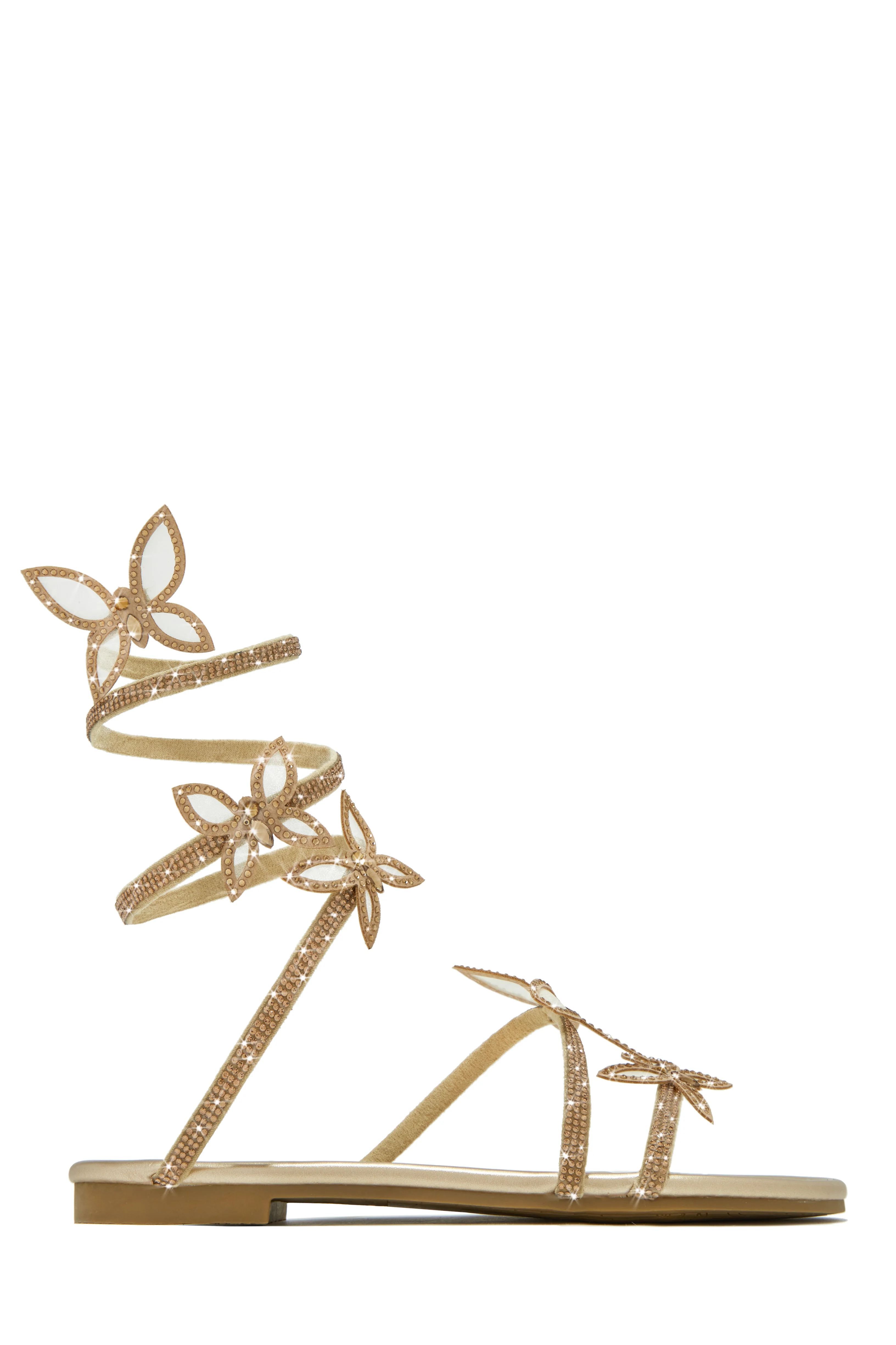 Fantasy Embellished Around The Ankle Coil Sandals - White - Image 7