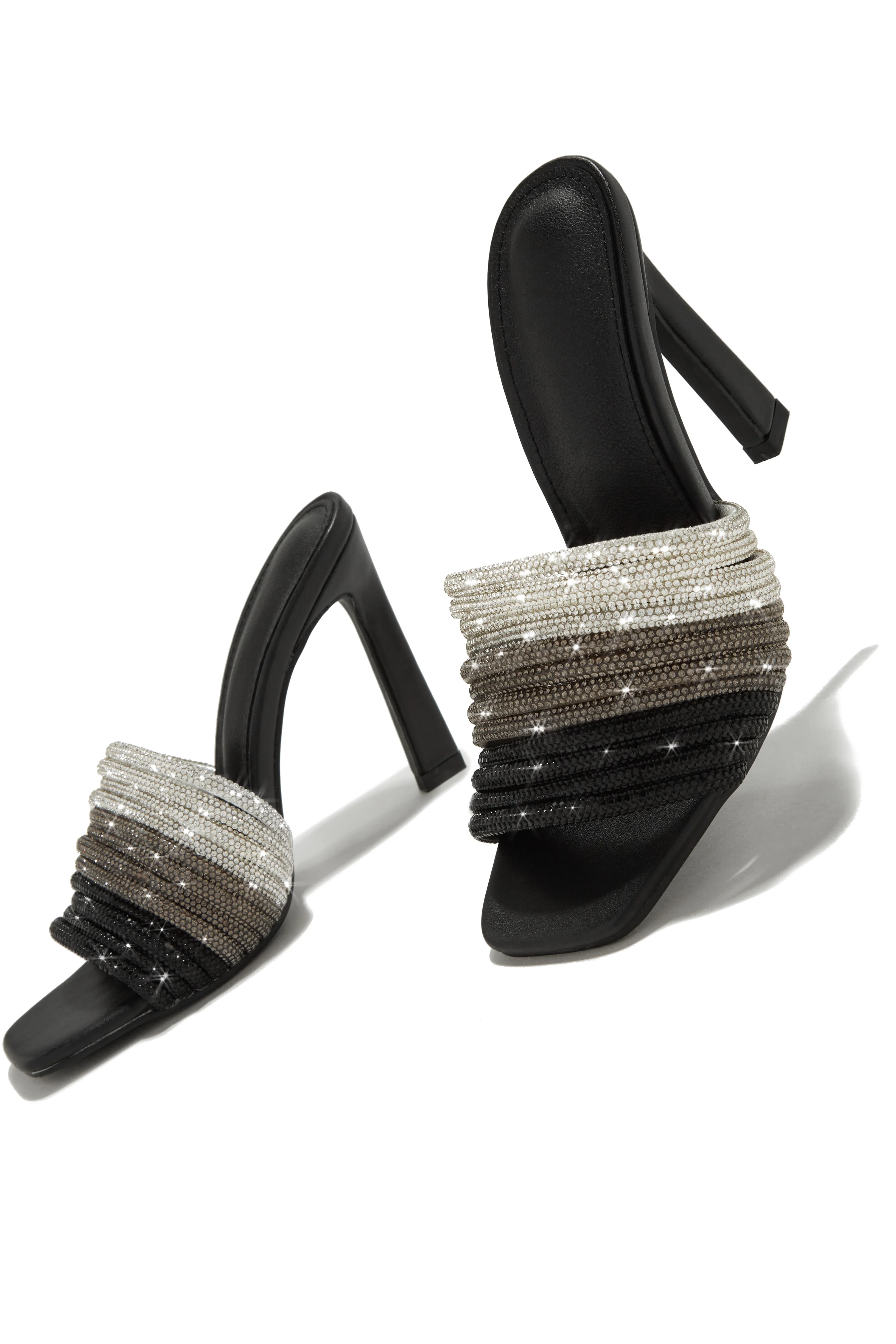 Feeling Myself Embellished High Heel Mules - Black - Image 5