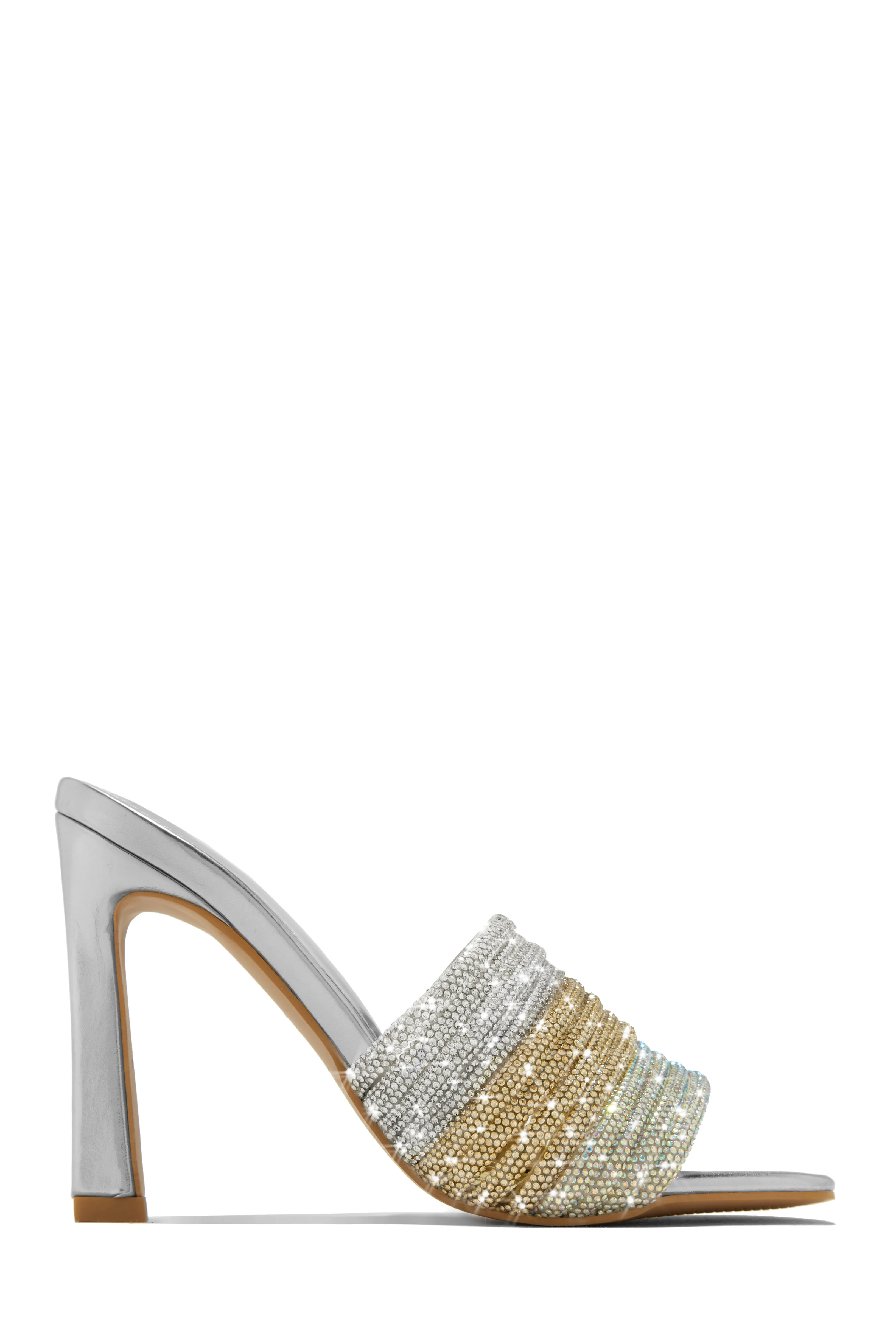 Feeling Myself Embellished High Heel Mules - Blue - Image 13