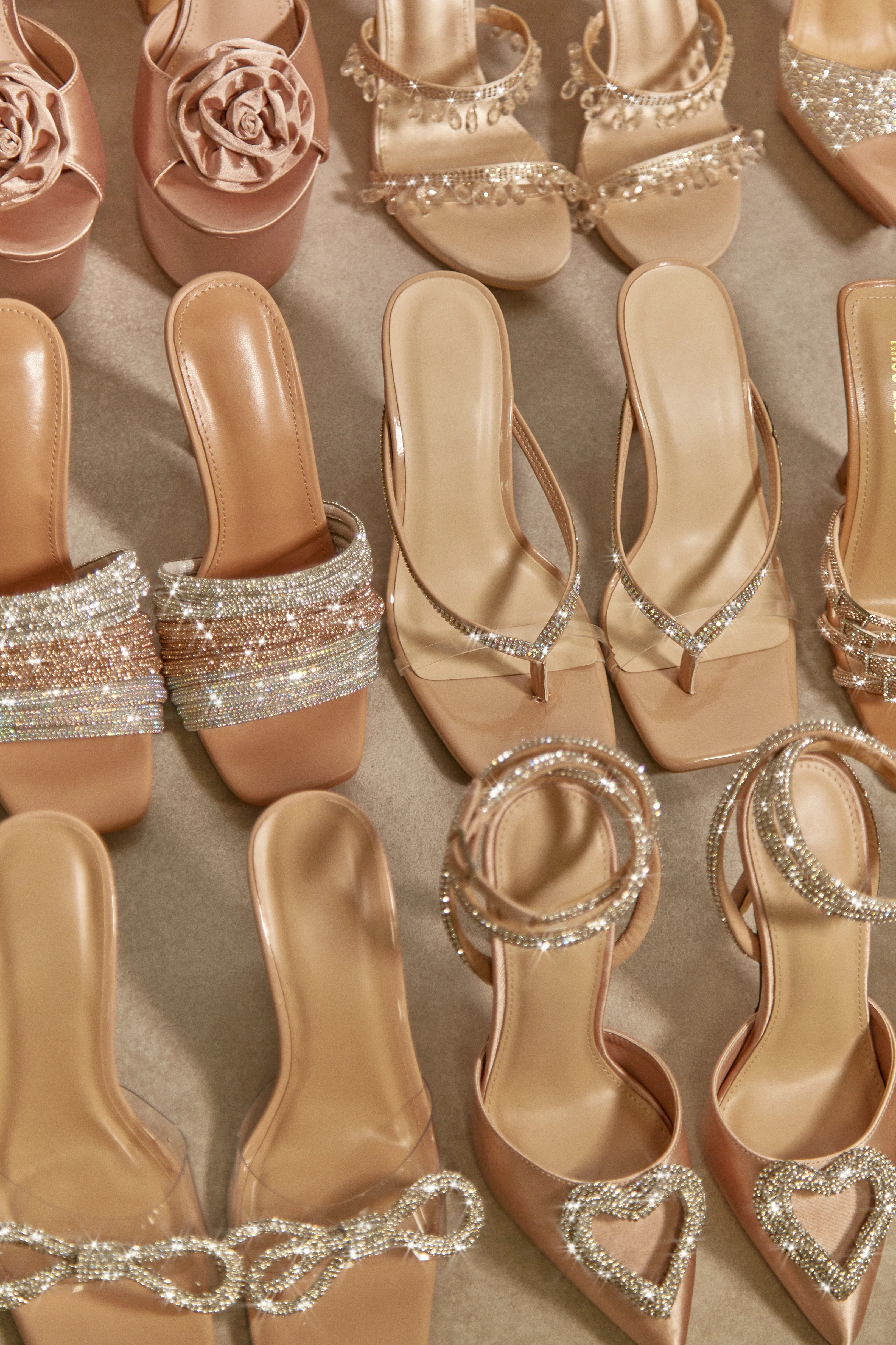 Feeling Myself Embellished High Heel Mules - Nude - Image 2