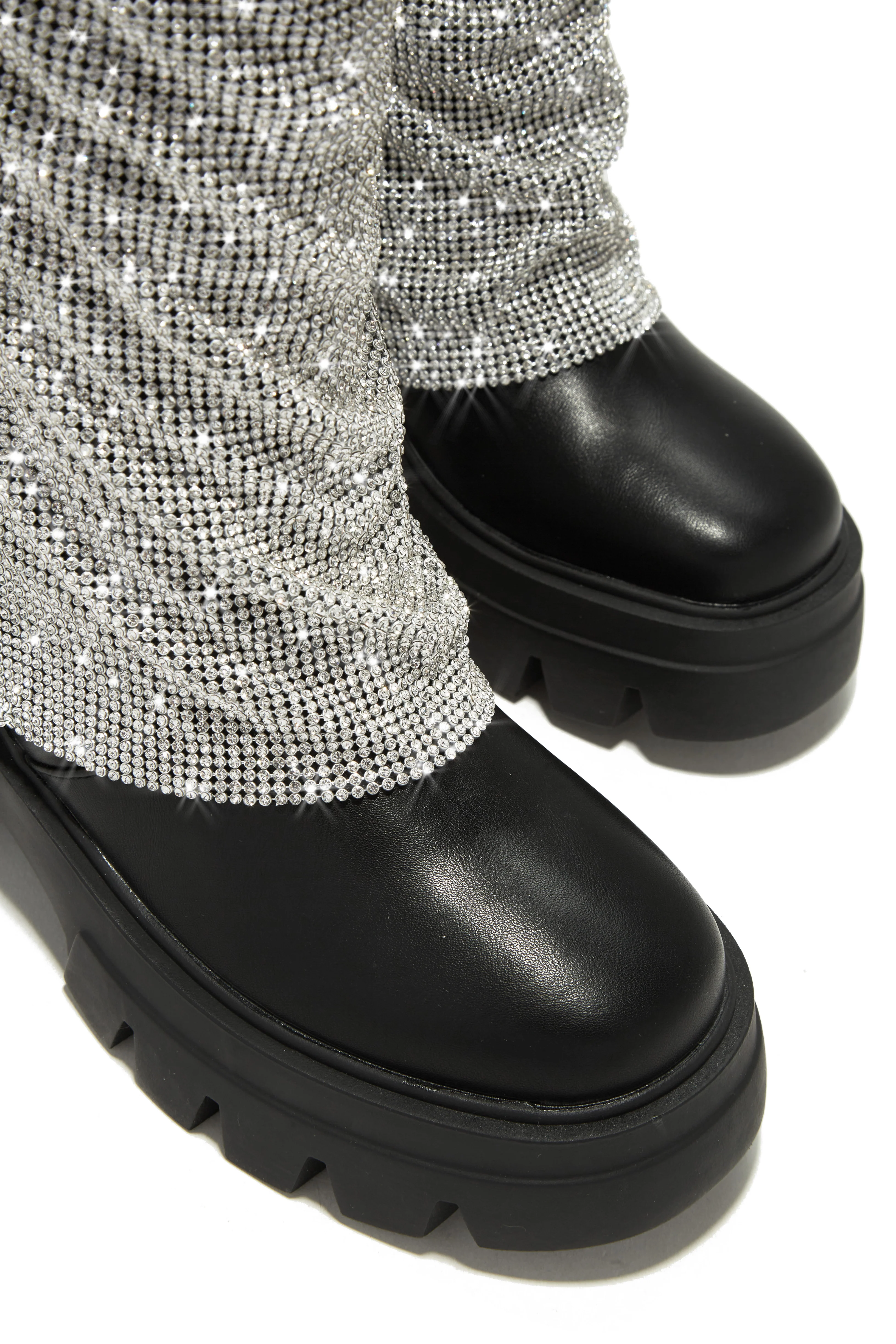 Festival Girl Era Embellished Chunky Platform Boots - Black - Image 5