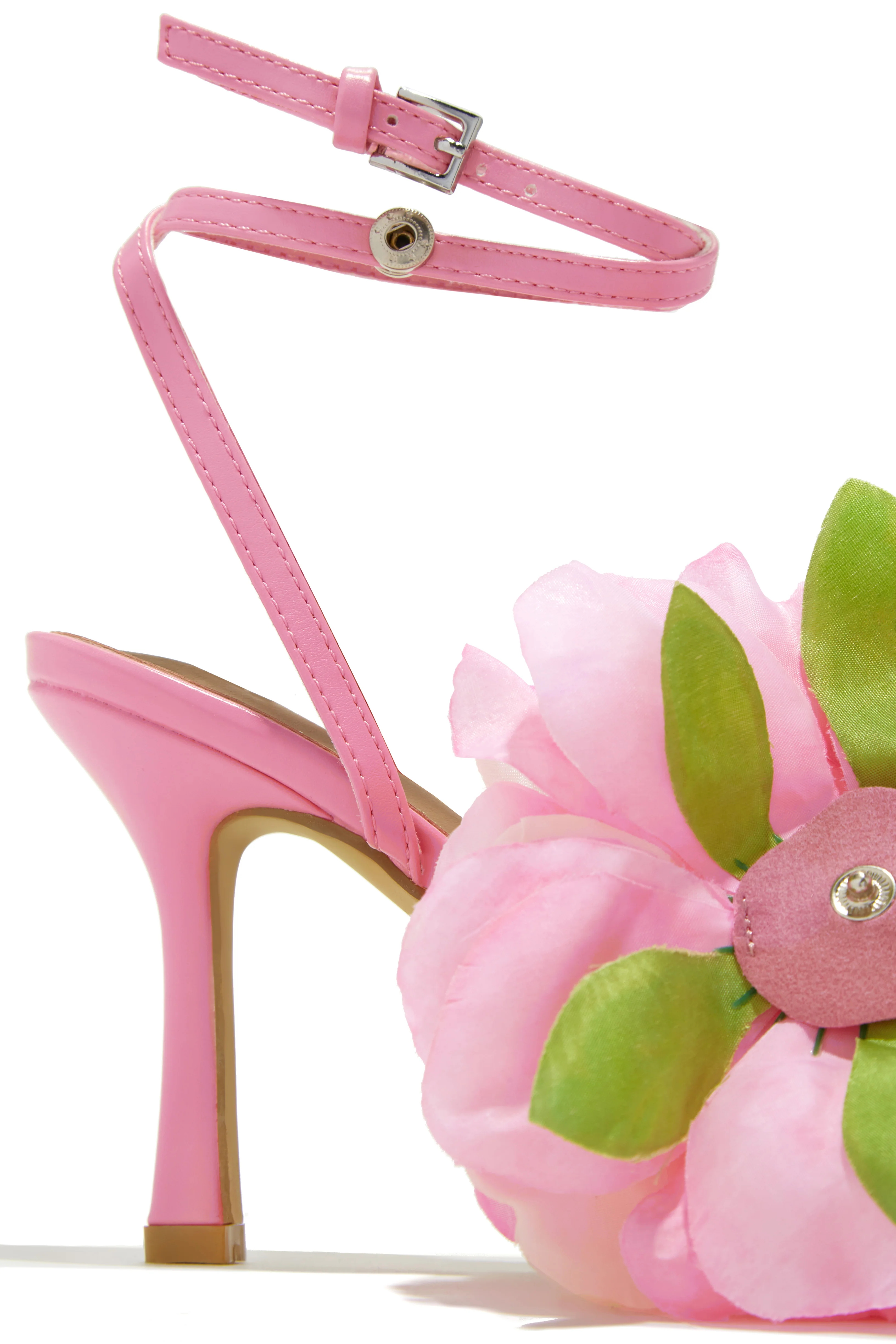 Fiore Flower Accent Heels - Pink - Image 4
