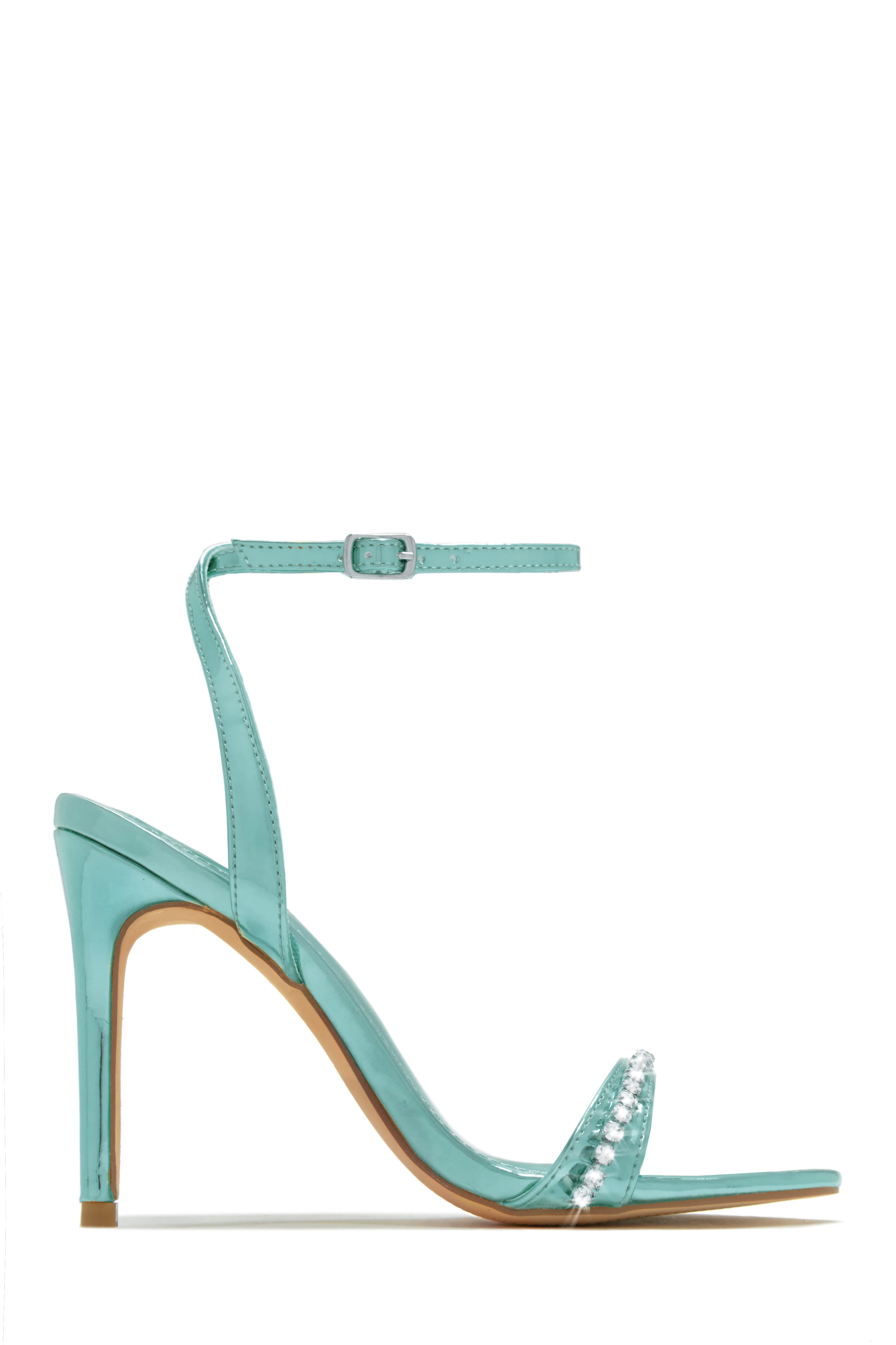 First Date Ankle Strap High Heels - Blue - Image 6