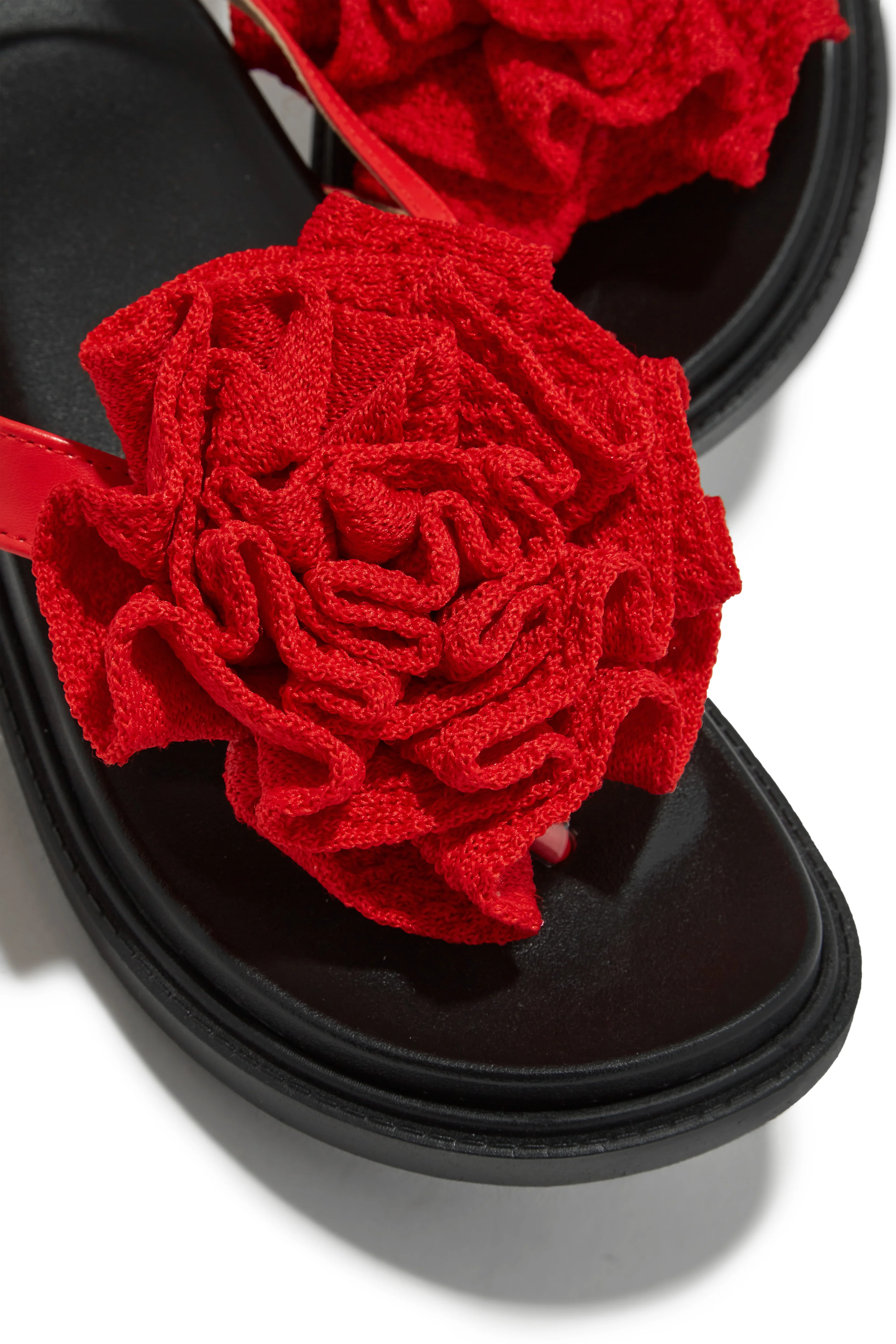 Florence Flower Chunky Sandals - Red - Image 3