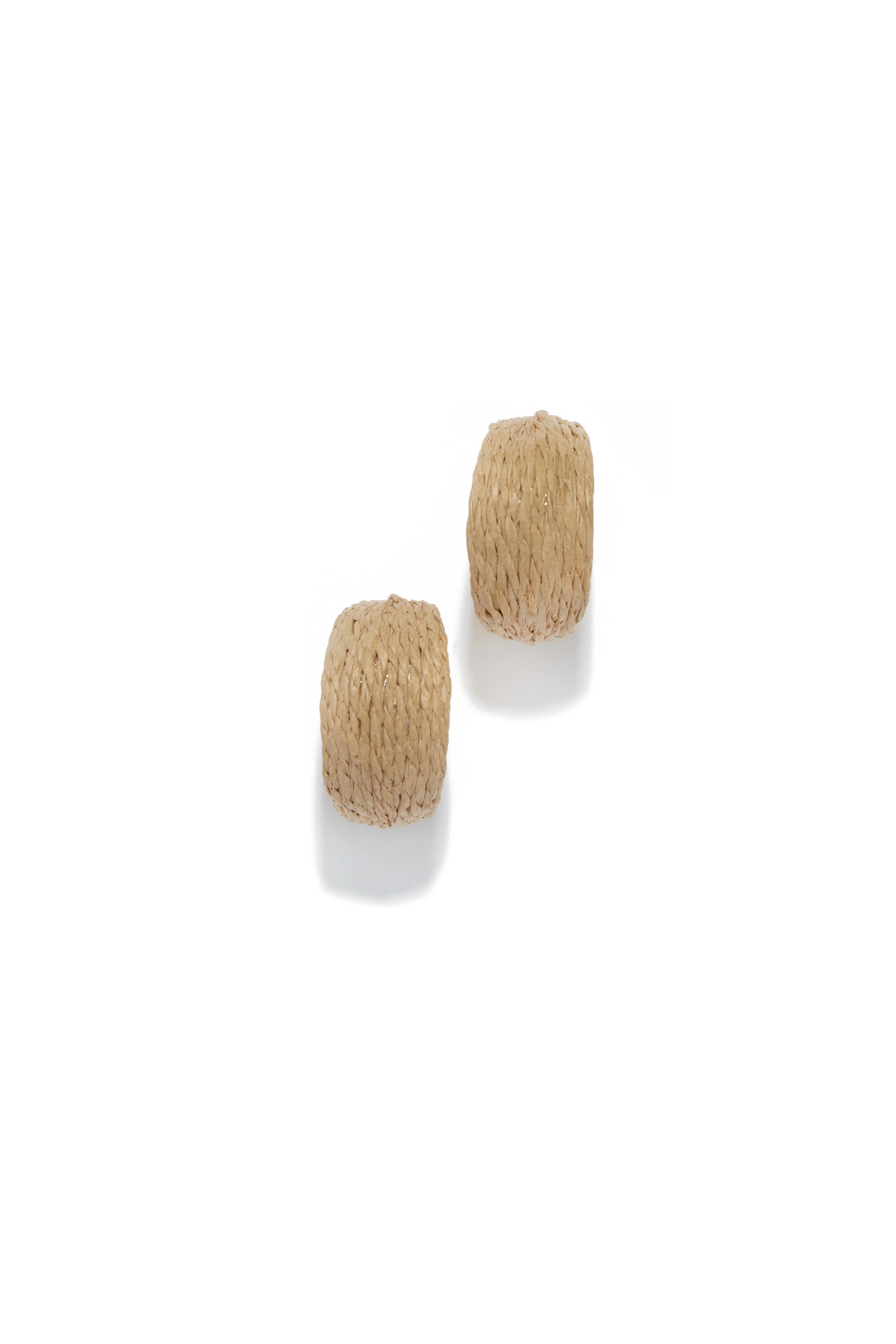 Getaway Muse Straw Embellished Hoop Earring - Natural - Image 4