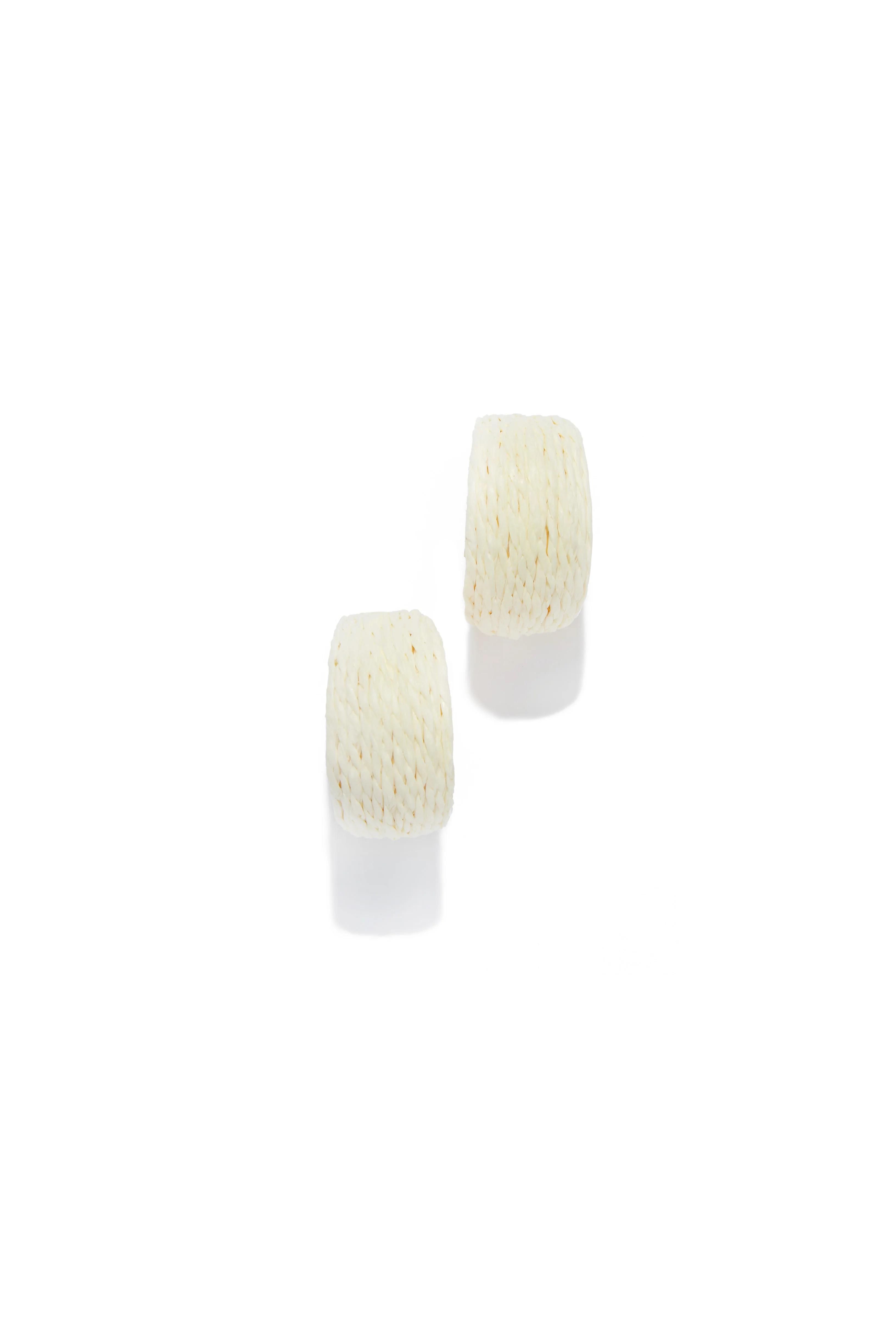 Getaway Muse Straw Embellished Hoop Earring - White - Image 5