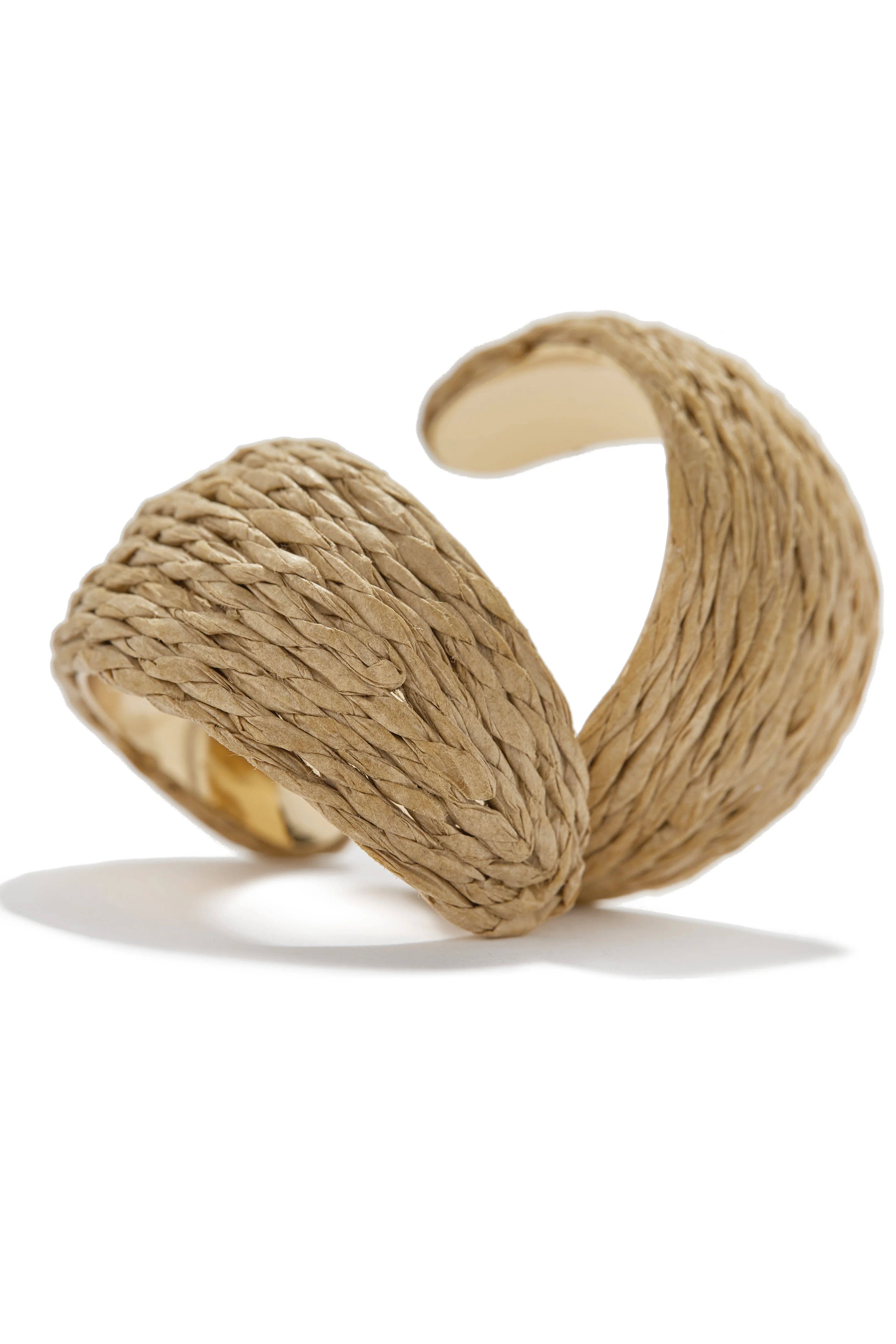Getaway Muse Straw Embellished Hoop Earring - White - Image 6