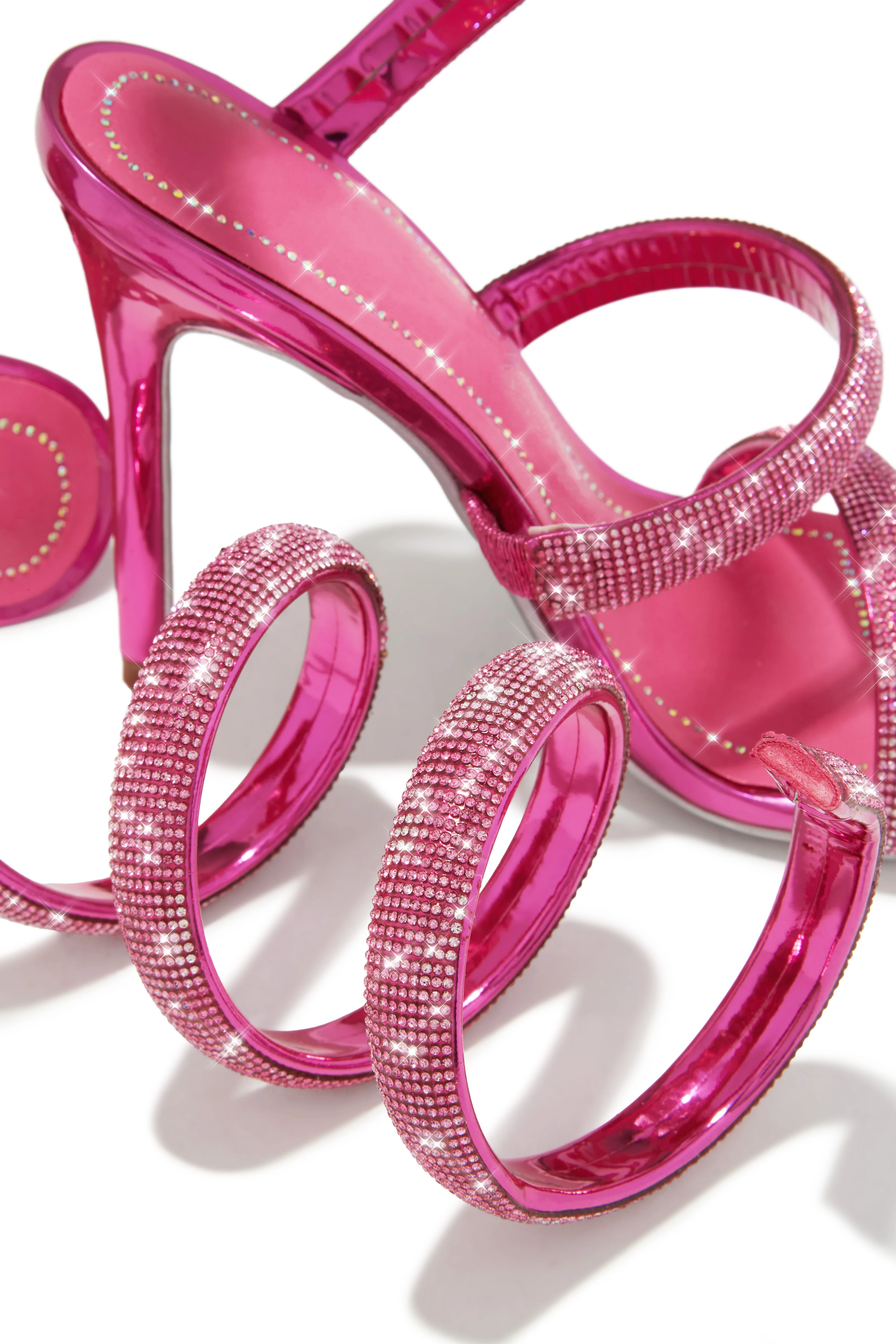 Gianna Embellished Around The Ankle Coil Heels - Pink - Image 3