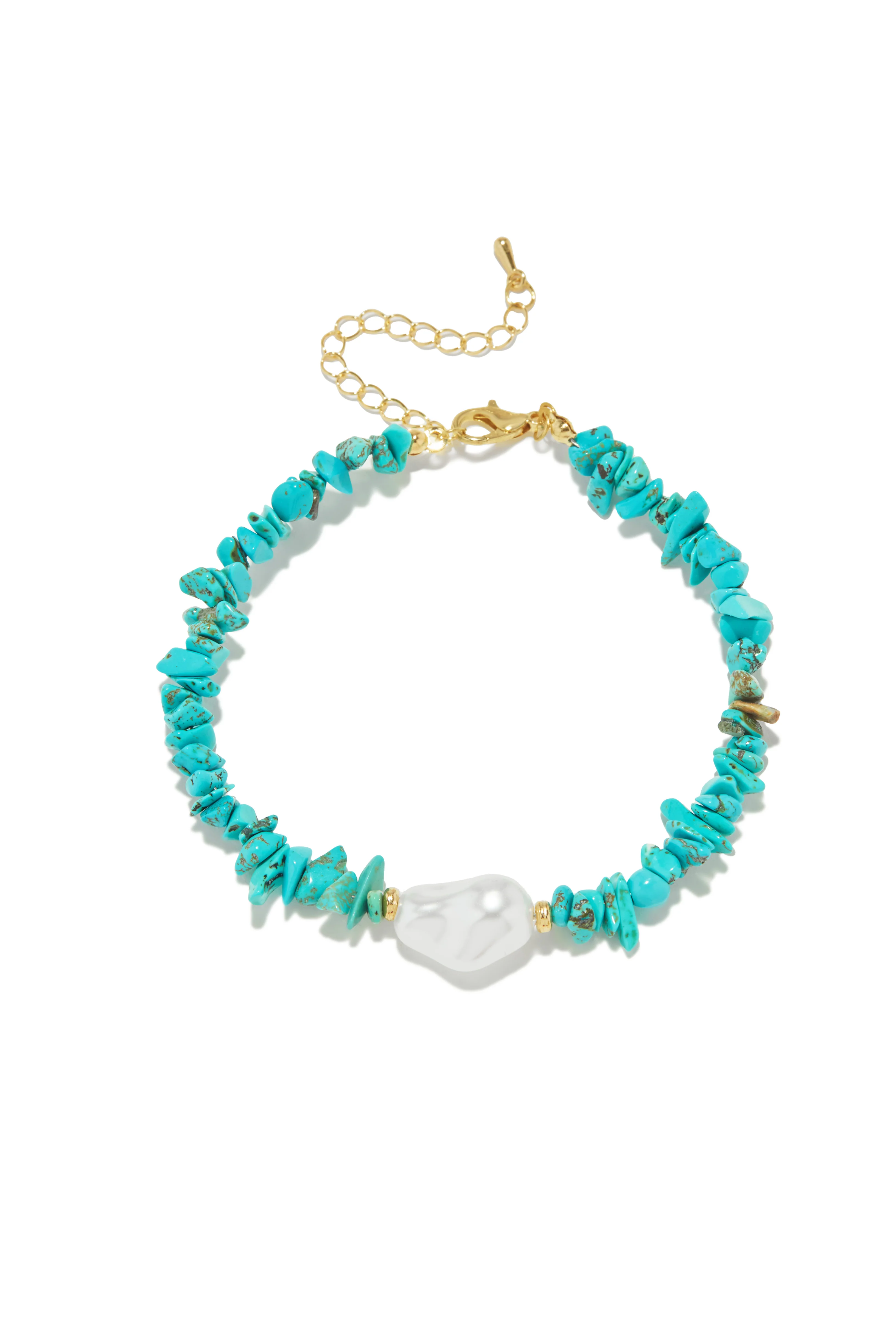 Halia Beaded Anklet - Turquoise - Image 3