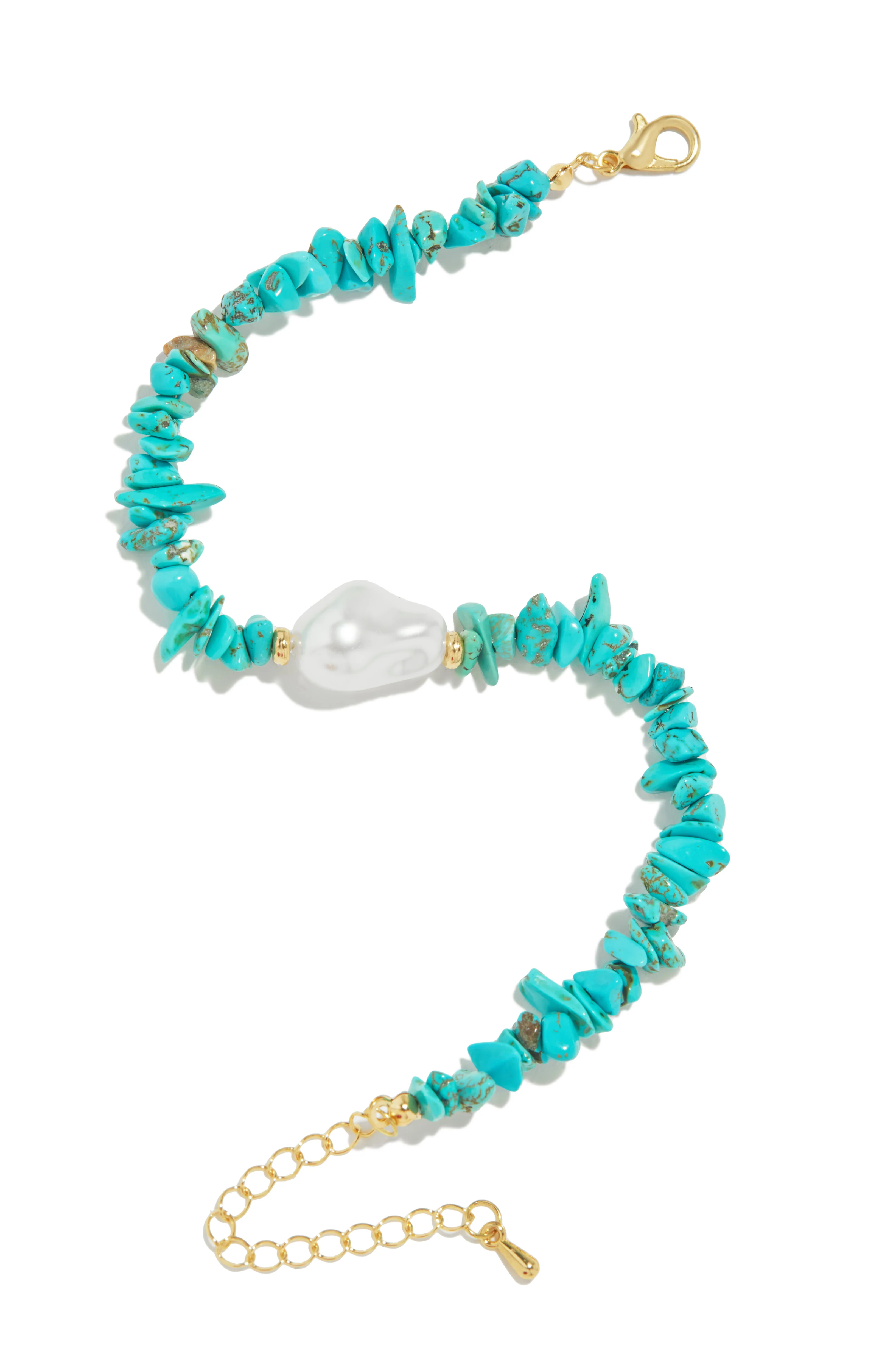 Halia Beaded Anklet - Turquoise - Image 6