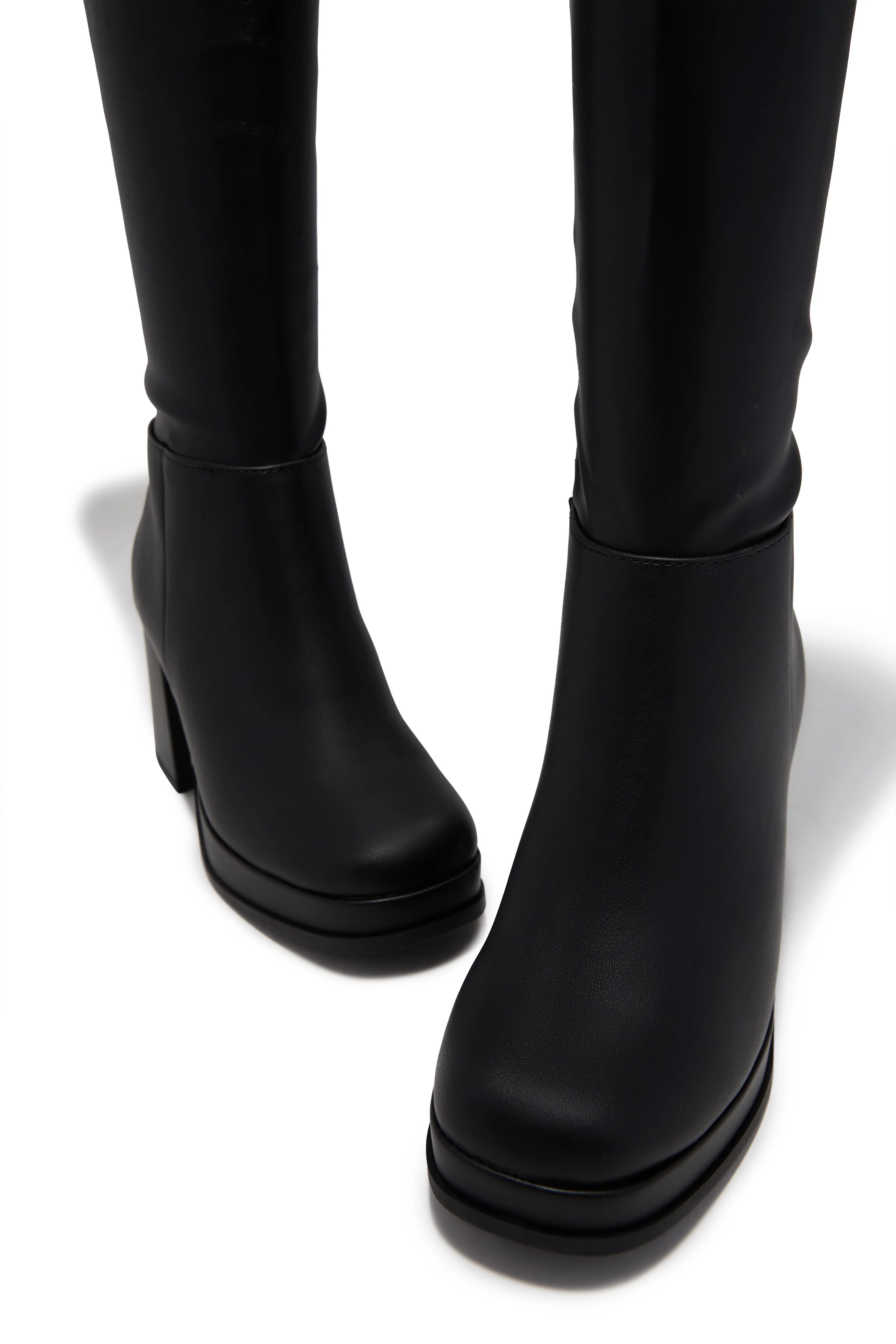 Hana Platform Block Heel Boots - Black - Image 2