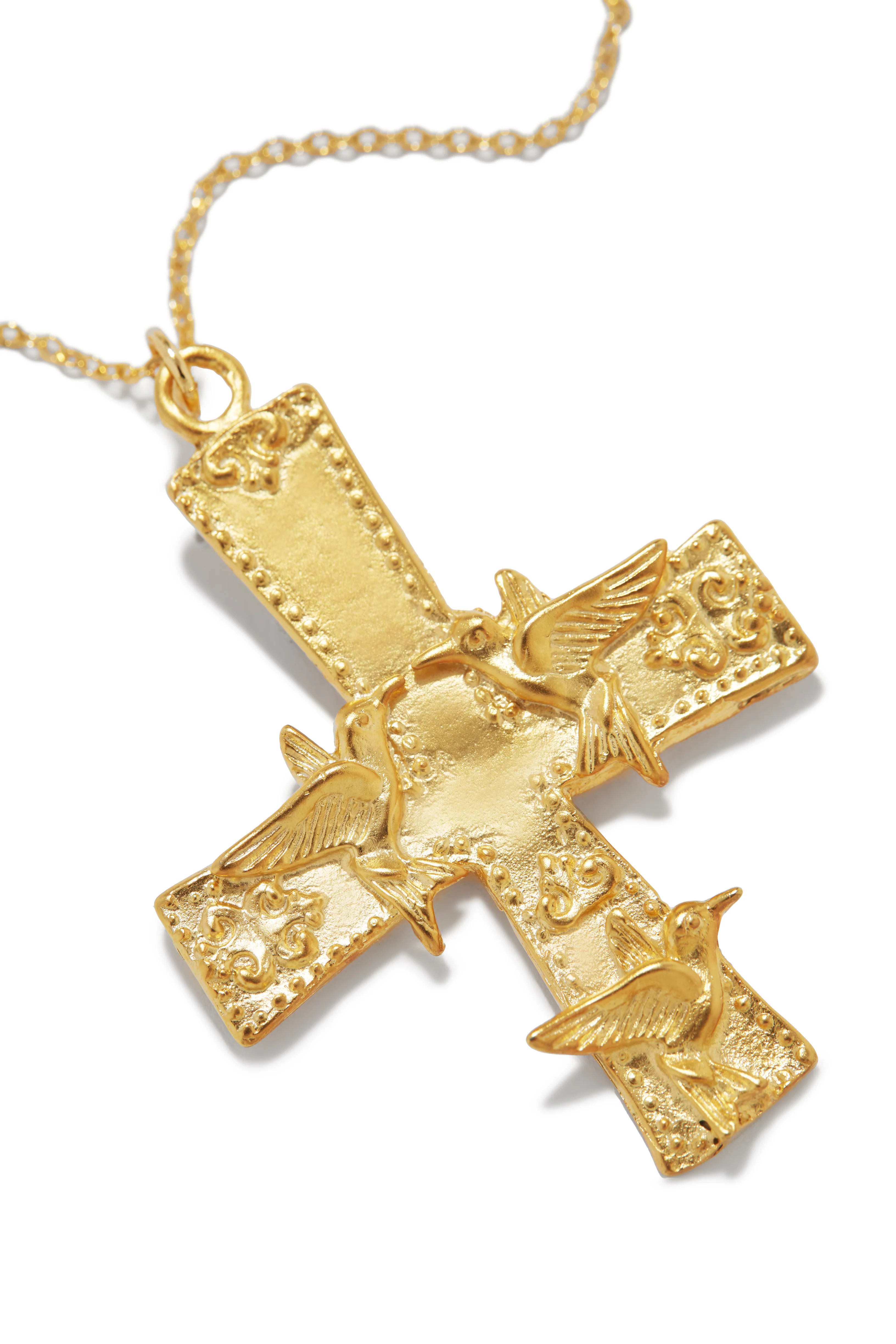 Hannah 18k Gold Plated Cross Necklace - Gold - Image 2