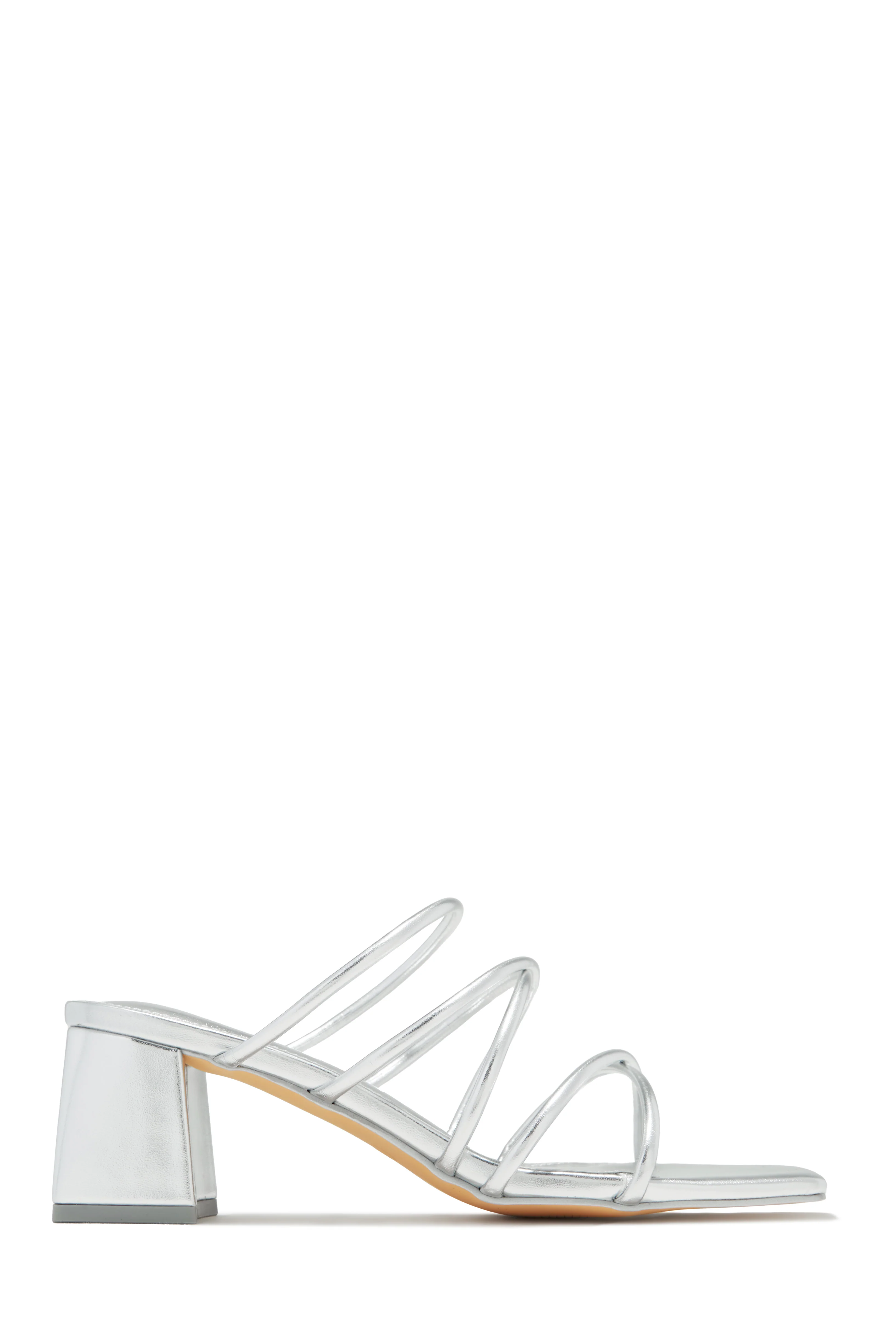 Hannah Block Mid Heel Mules - Nude - Image 8