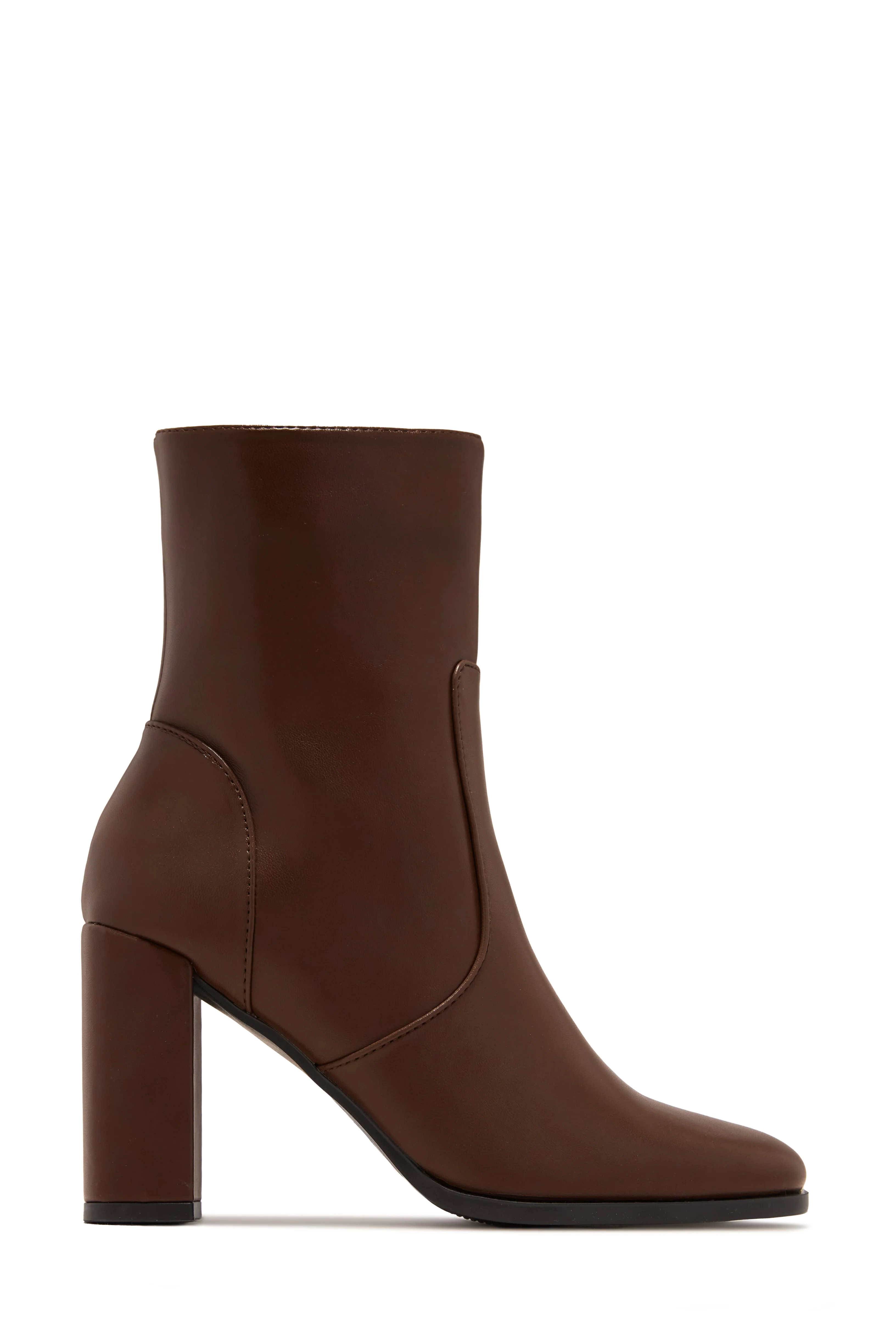 Harlow Block Heel Ankle Boot - Brown - Image 4